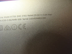 MacBook Pro A1706 13" 2017 MPXV2LL/A Bottom Case Space Gray 923-01787