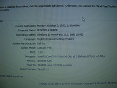 Deal Dell 14" A+ LCD Latitude 7480 Intel i7-6600U 2.6Ghz 8GB DDr4 RAM 256GB SSD