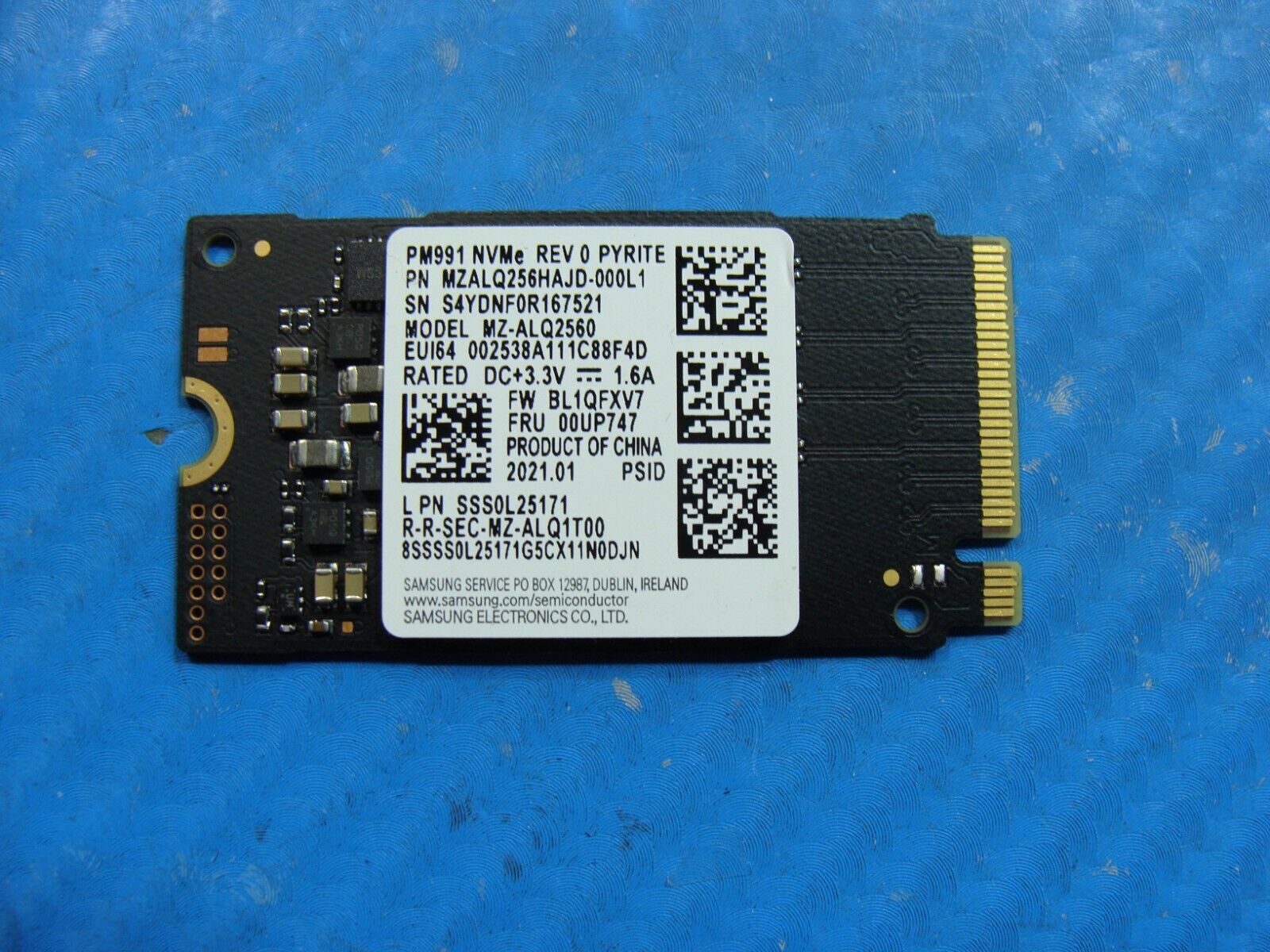 Lenovo E15 Gen 2 Samsung 256GB M.2 NVMe SSD Solid State Drive MZ-ALQ2560 00UP747