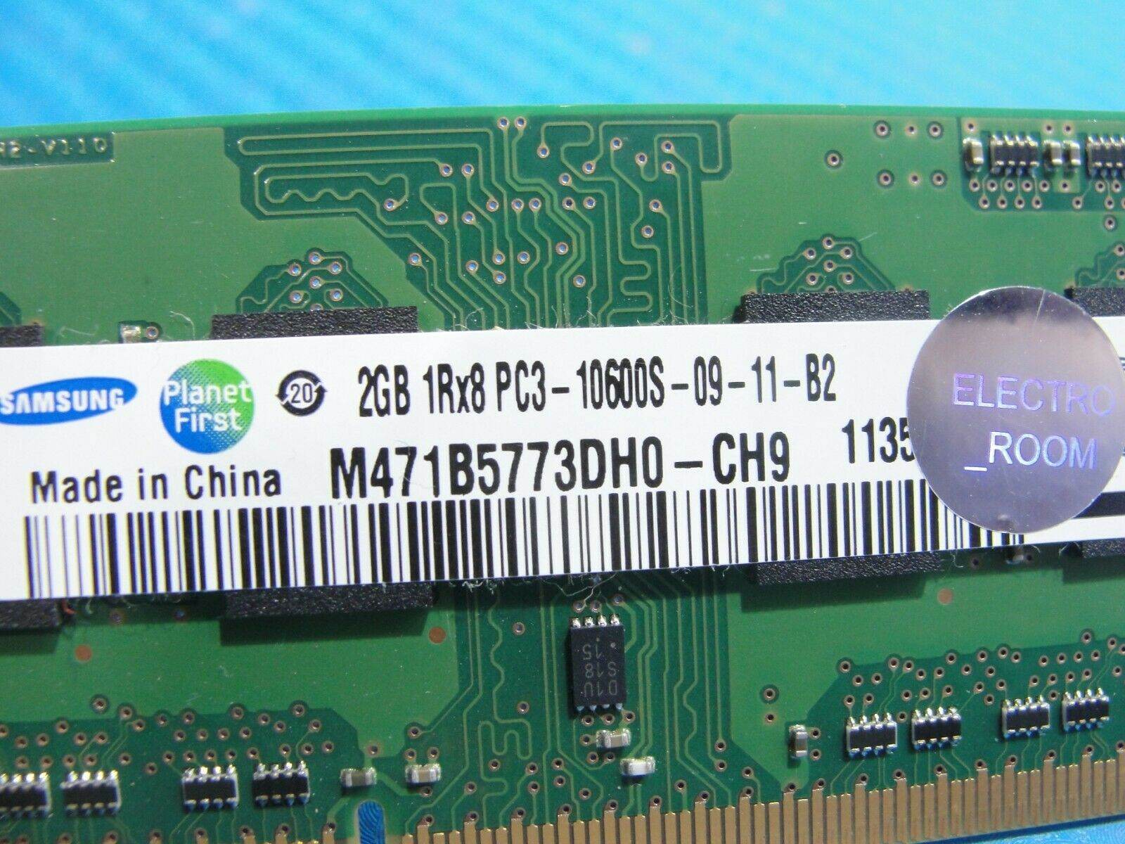 MacBook A1278 SO-DIMM Samsung 2GB Memory PC3-10600S-09-11-B2 M471B5773DH0-CH9 - Tested Computer Laptop Parts