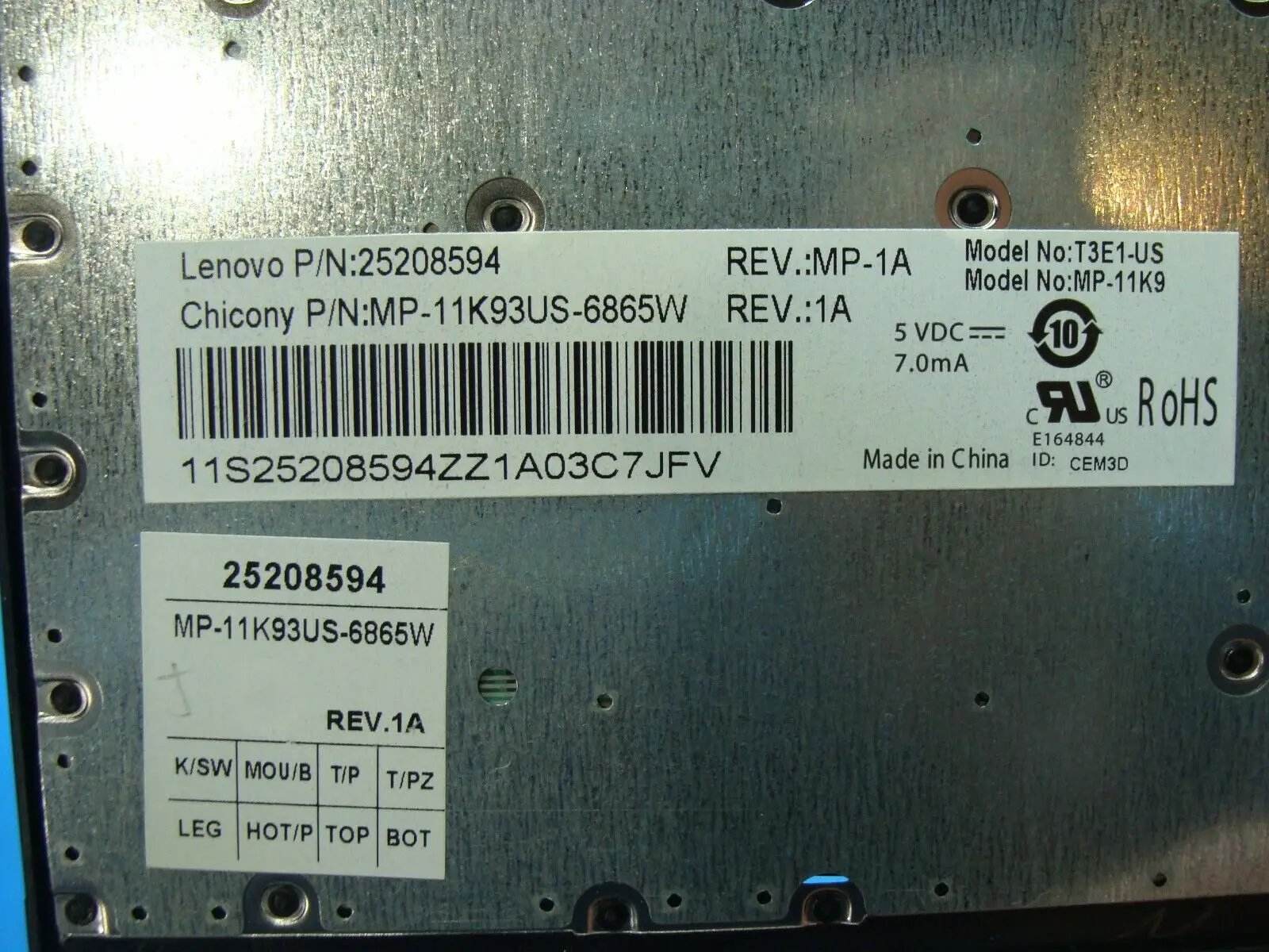 Lenovo IdeaPad 15.6” 3415 Genuine Laptop US Backlit Keyboard 25208594 - Tested Computer Laptop Parts