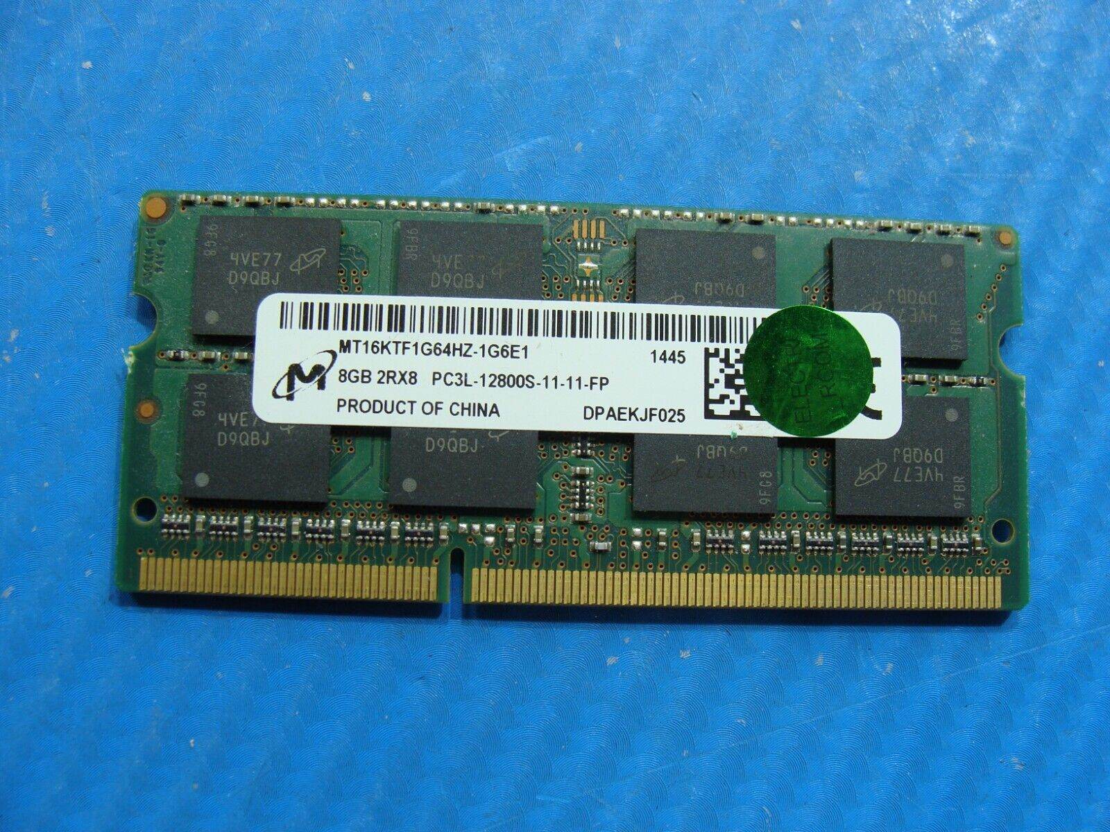 Asus Q400A Micron 8GB 2Rx8 PC3L-12800S Memory RAM SO-DIMM MT16KTF1G64HZ-1G6E1 - Tested Computer Laptop Parts