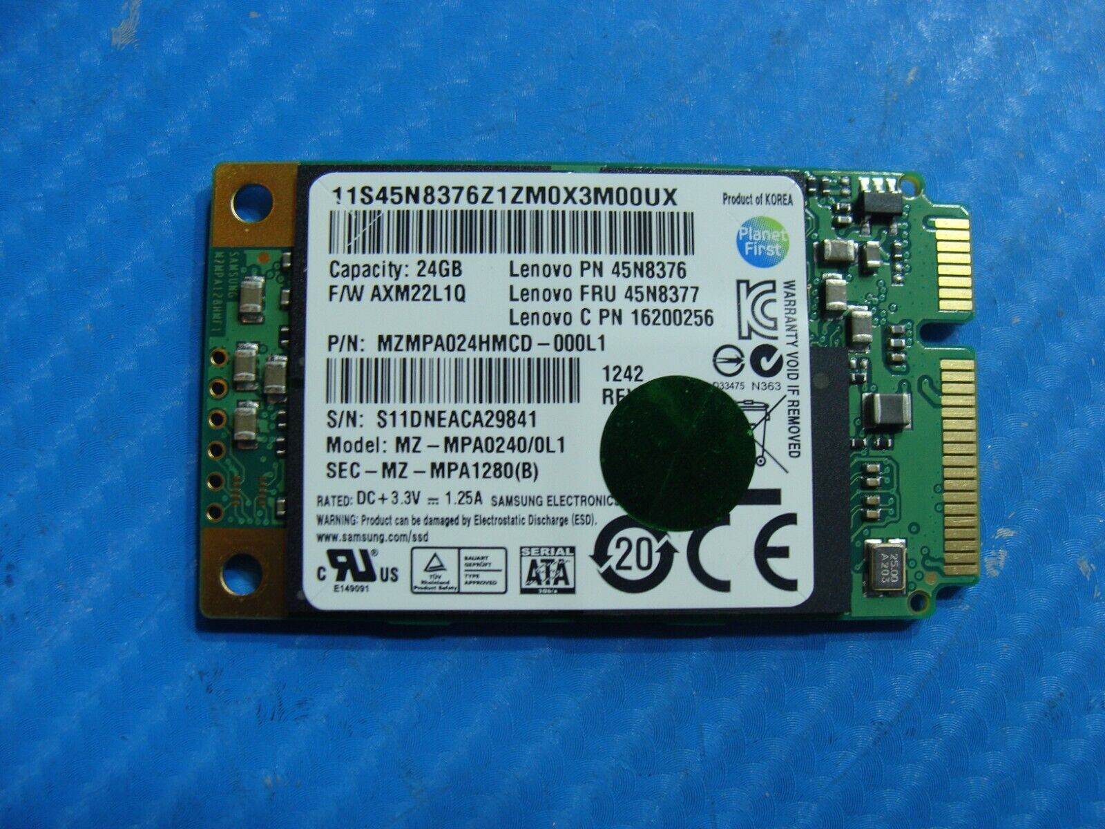 Lenovo ThinkPad Twist S230u mSATA SSD 24GB MZ-MPA0240/0L1 45N8377 - Tested Computer Laptop Parts