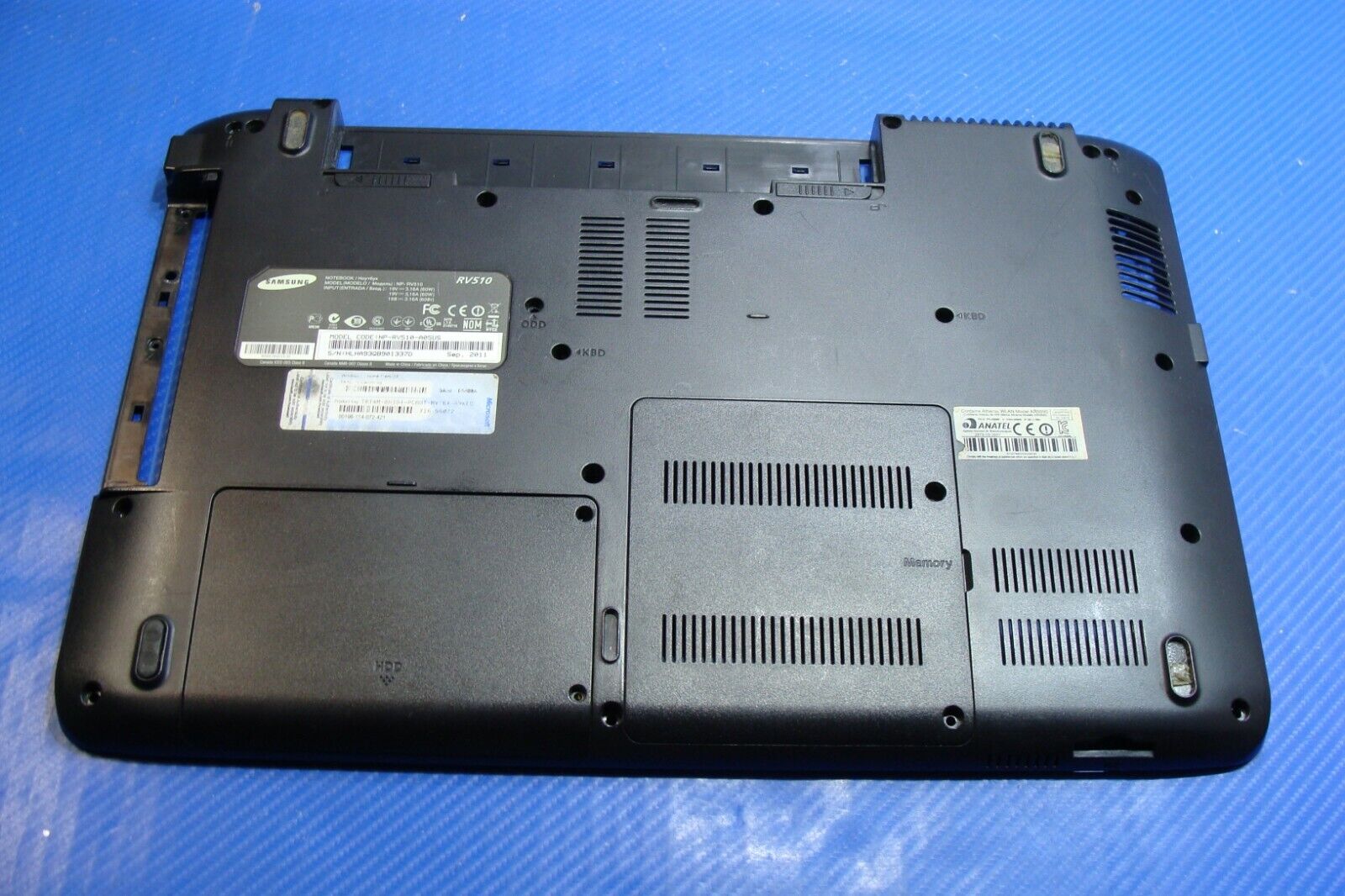 Samsung NP-RV510-A05US 15.6 Genuine Bottom Base Case w/Cover Doors BA81-11215A