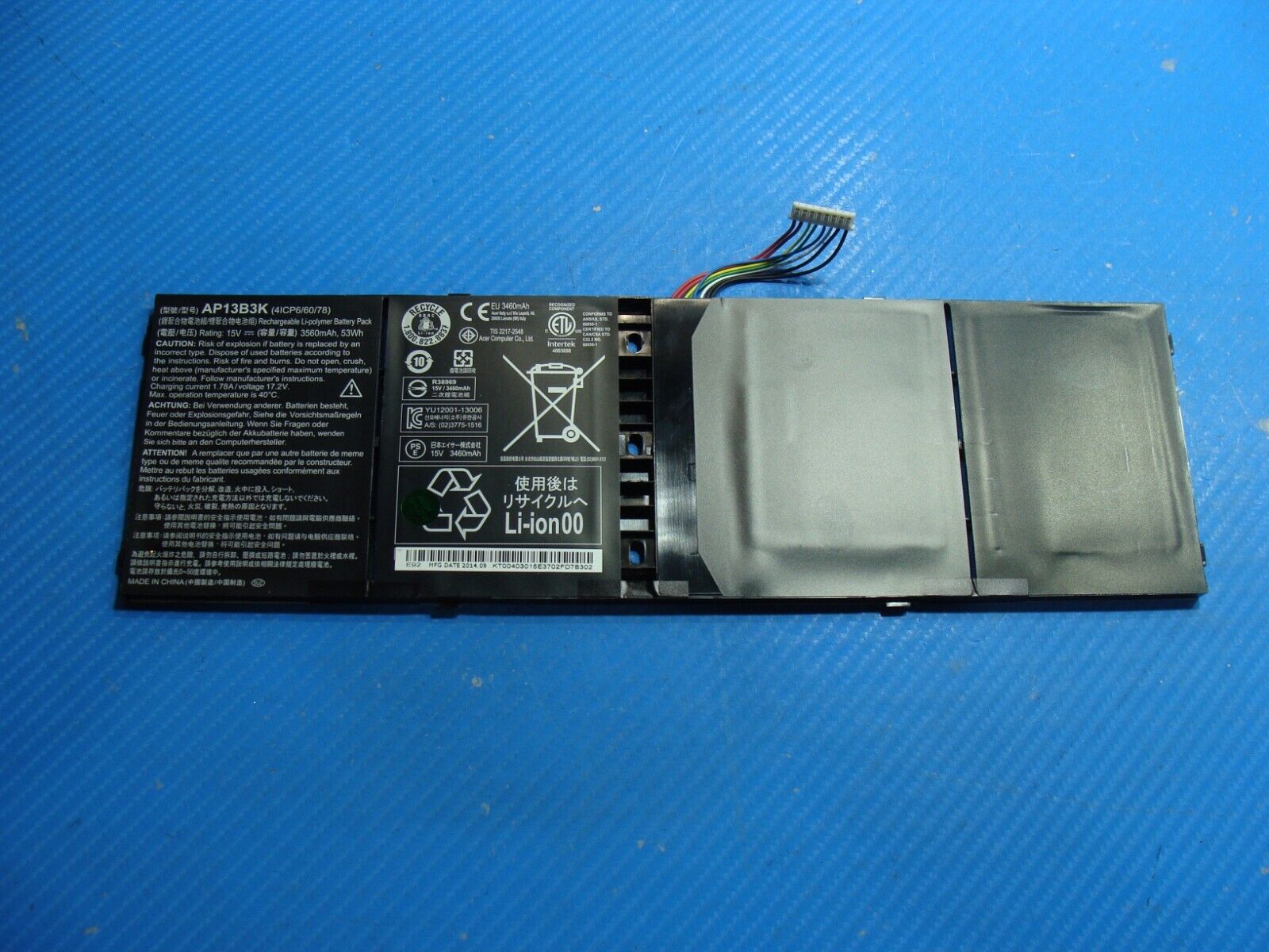 Acer Aspire R3-471T-54T1 14" Battery 15V 53Wh 3560mAh AP13B3K