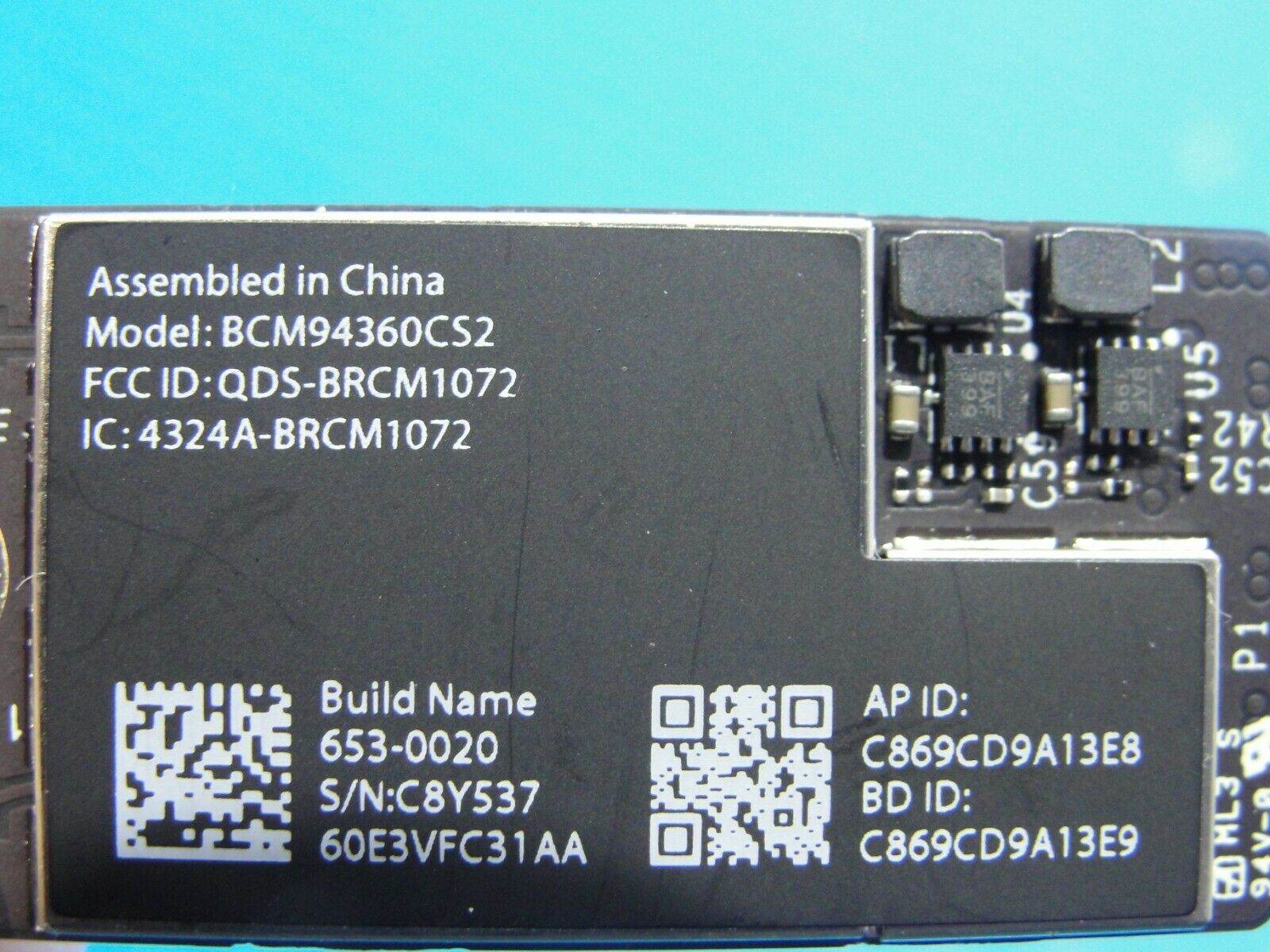 MacBook Air A1465 Early 2015 MJVM2LL/A WIFI Card 661-7465 BCM94360CS2 - Tested Computer Laptop Parts