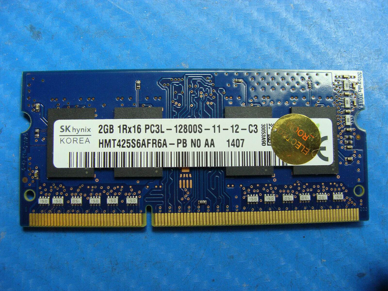 Toshiba E45t Laptop SK Hynix 2GB Memory PC3L-12800S-11-12-C3 HMT425S6AFR6A-PB - Tested Computer Laptop Parts