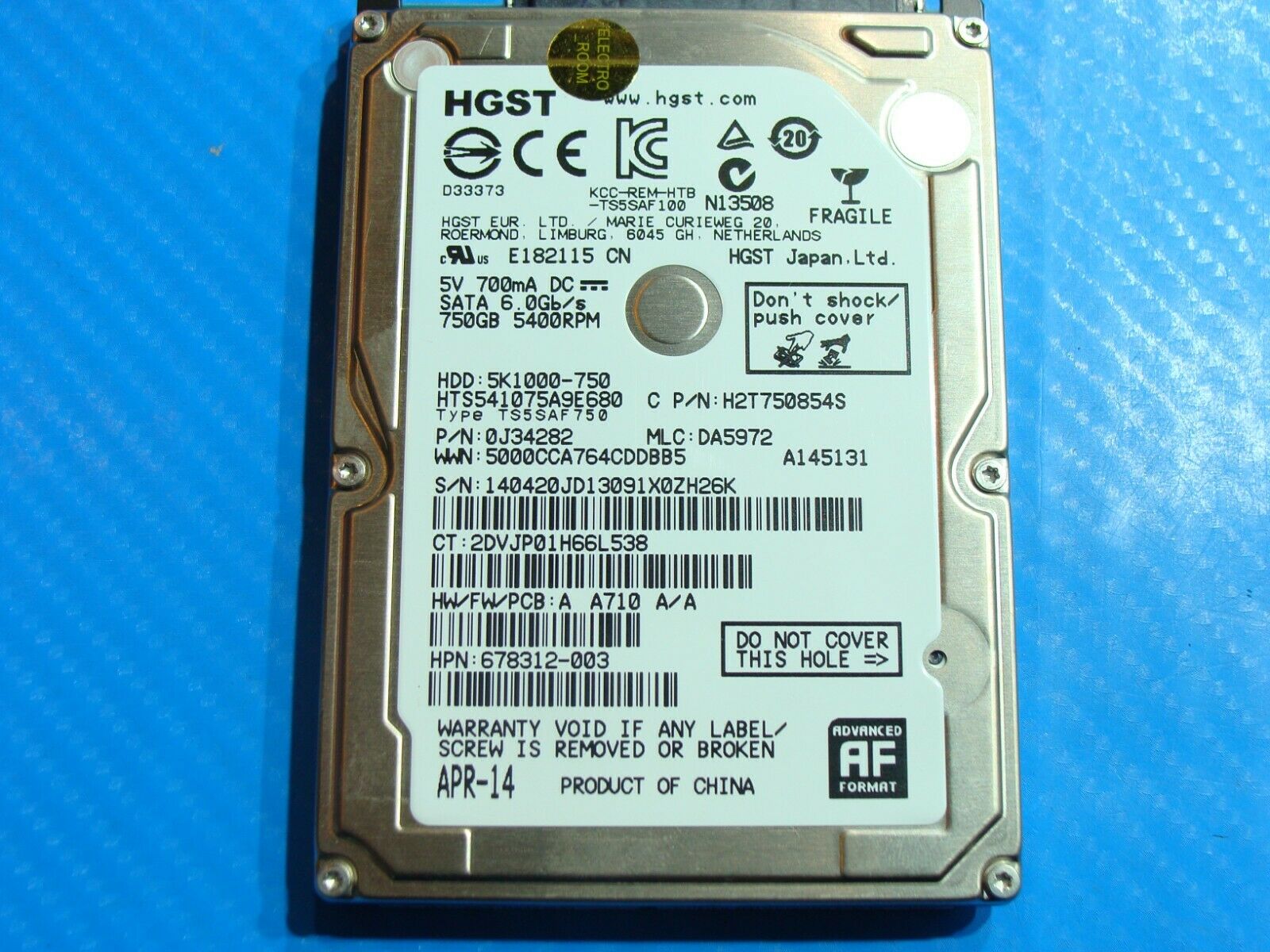 HP 15-g013cl HGST 750GB SATA 2.5