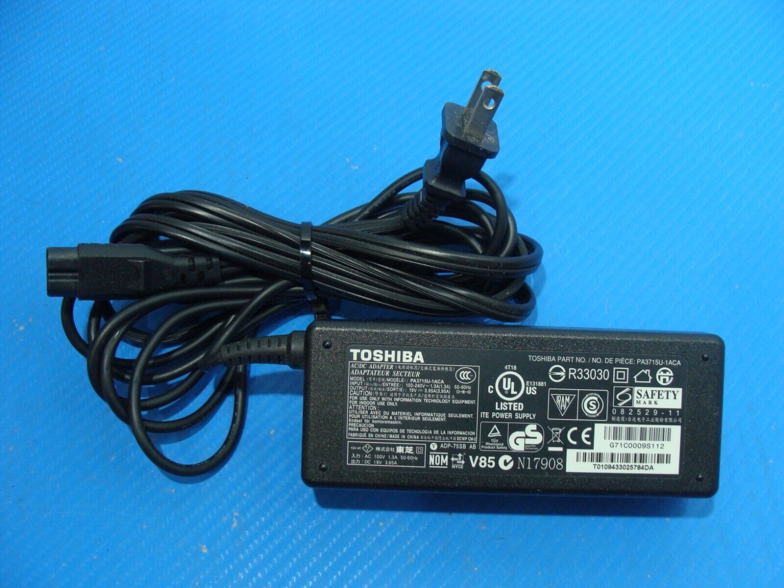 75W Genuine Toshiba Adapter Charger for Toshiba L755-S5257 L755-S5255 L755-S5242