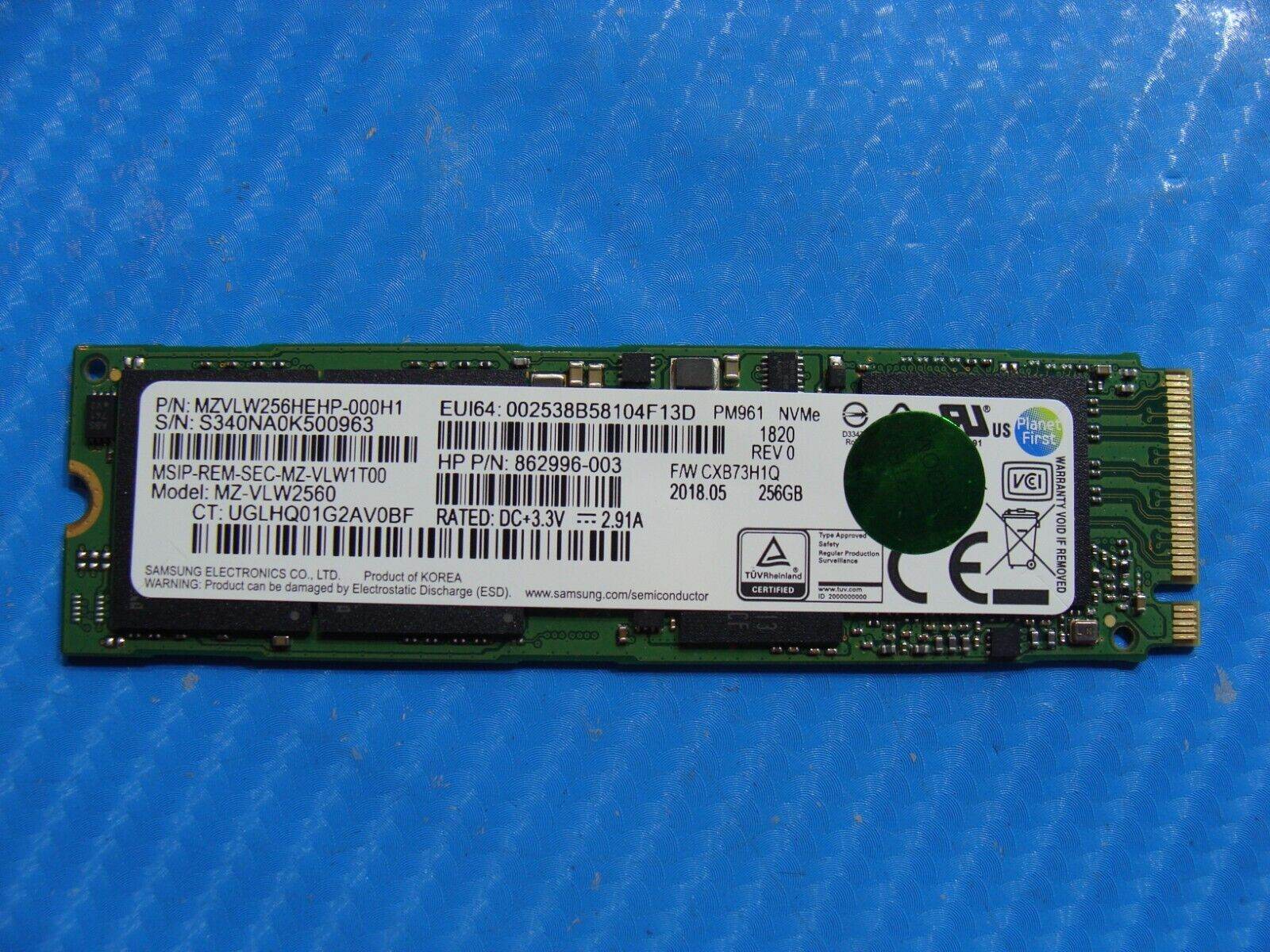 HP 13-ae0xx Samsung 256GB NVMe M.2 SSD MZVLW256HEHP-000H1 862996-003 - Tested Computer Laptop Parts