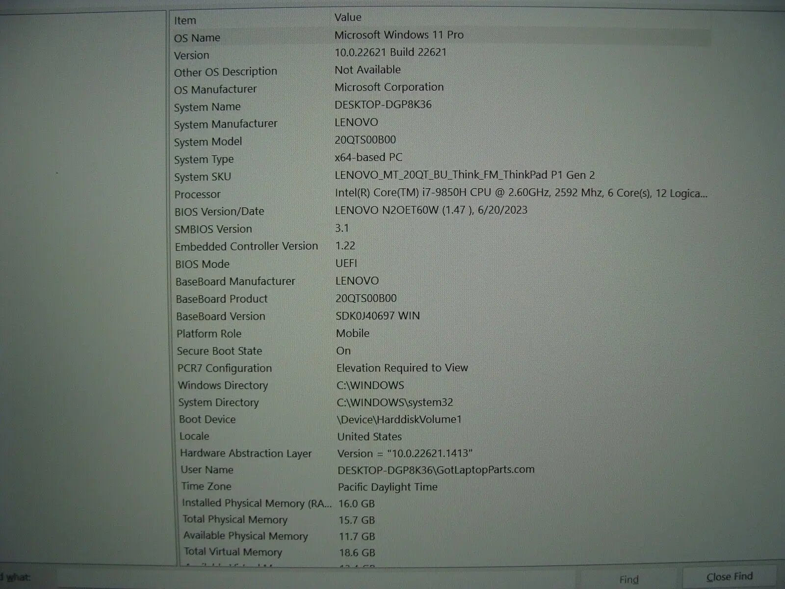 PwR Lenovo ThinkPad P1 Gen 2 15.6