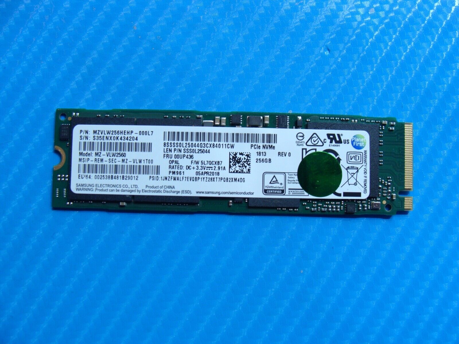 Lenovo x270 Samsung 256GB NVMe M.2 SSD Solid State Drive 00UP436 MZ-VLW2560