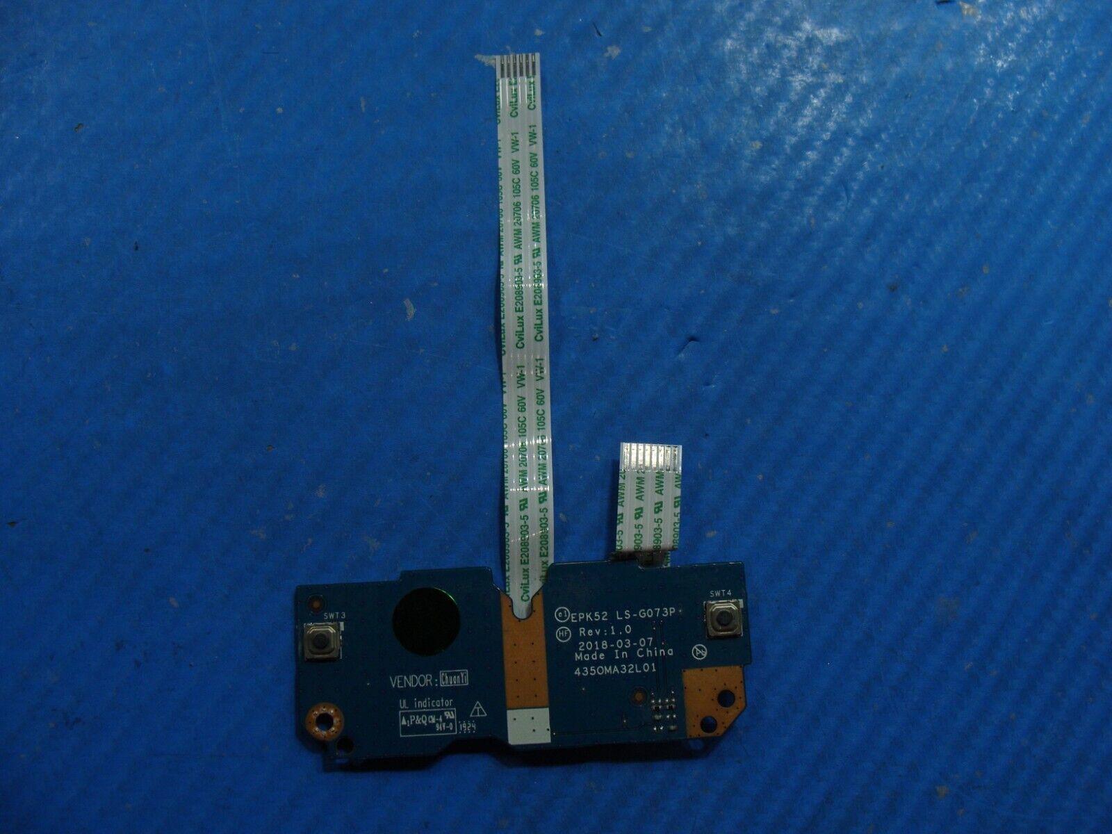 HP 15-da000 15.6 Touchpad Mouse Buttons Board w/Cables LS-G073P