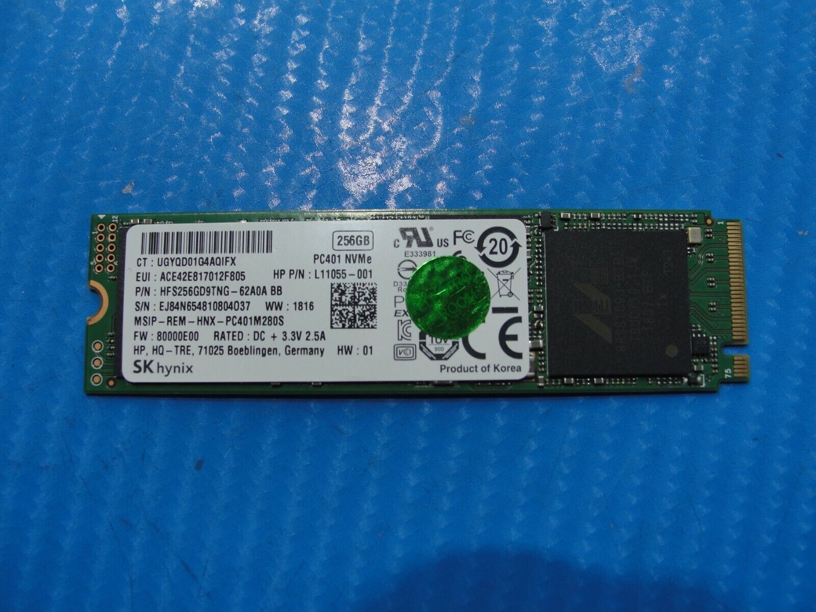 HP 450 G5 SK Hynix 256GB NVMe M.2 SSD Solid State Drive HFS256GD9TNG-62A0A