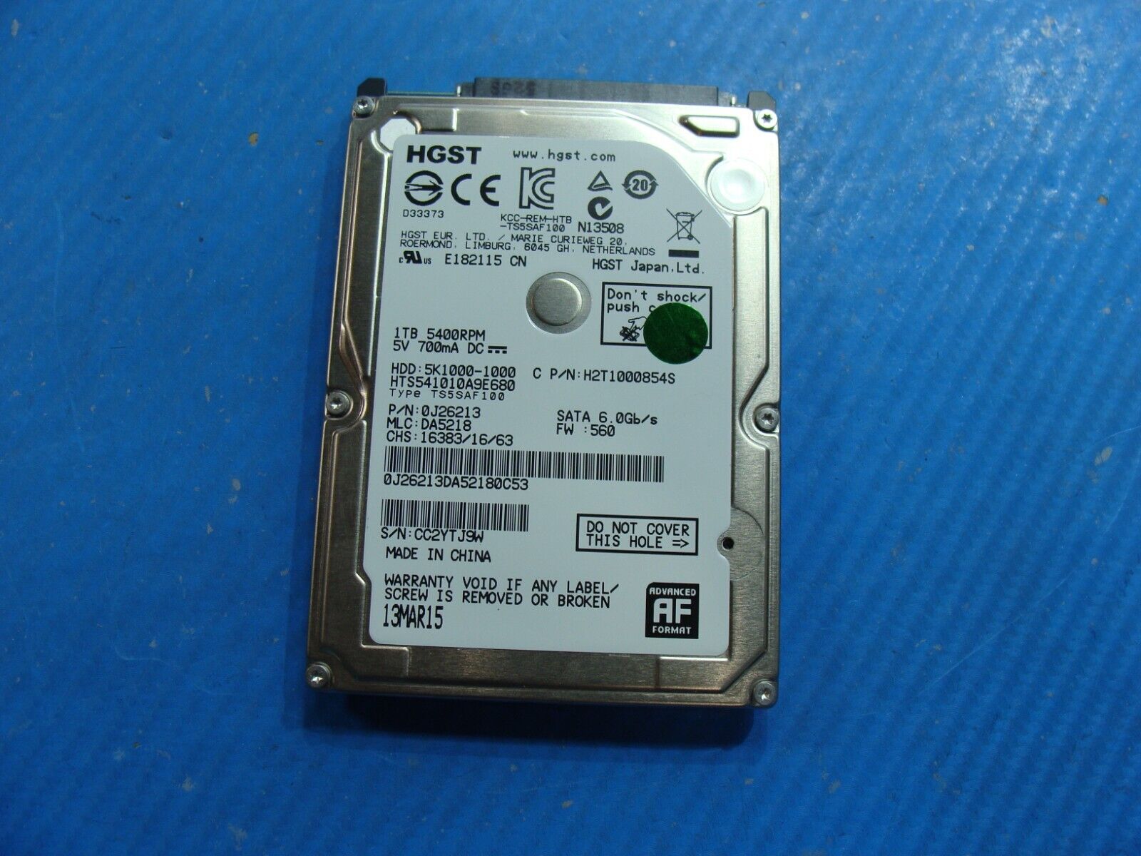 Asus Q551LN-BSI708 HGST 1TB SATA 2.5 HDD Hard Drive HTS541010A9E680