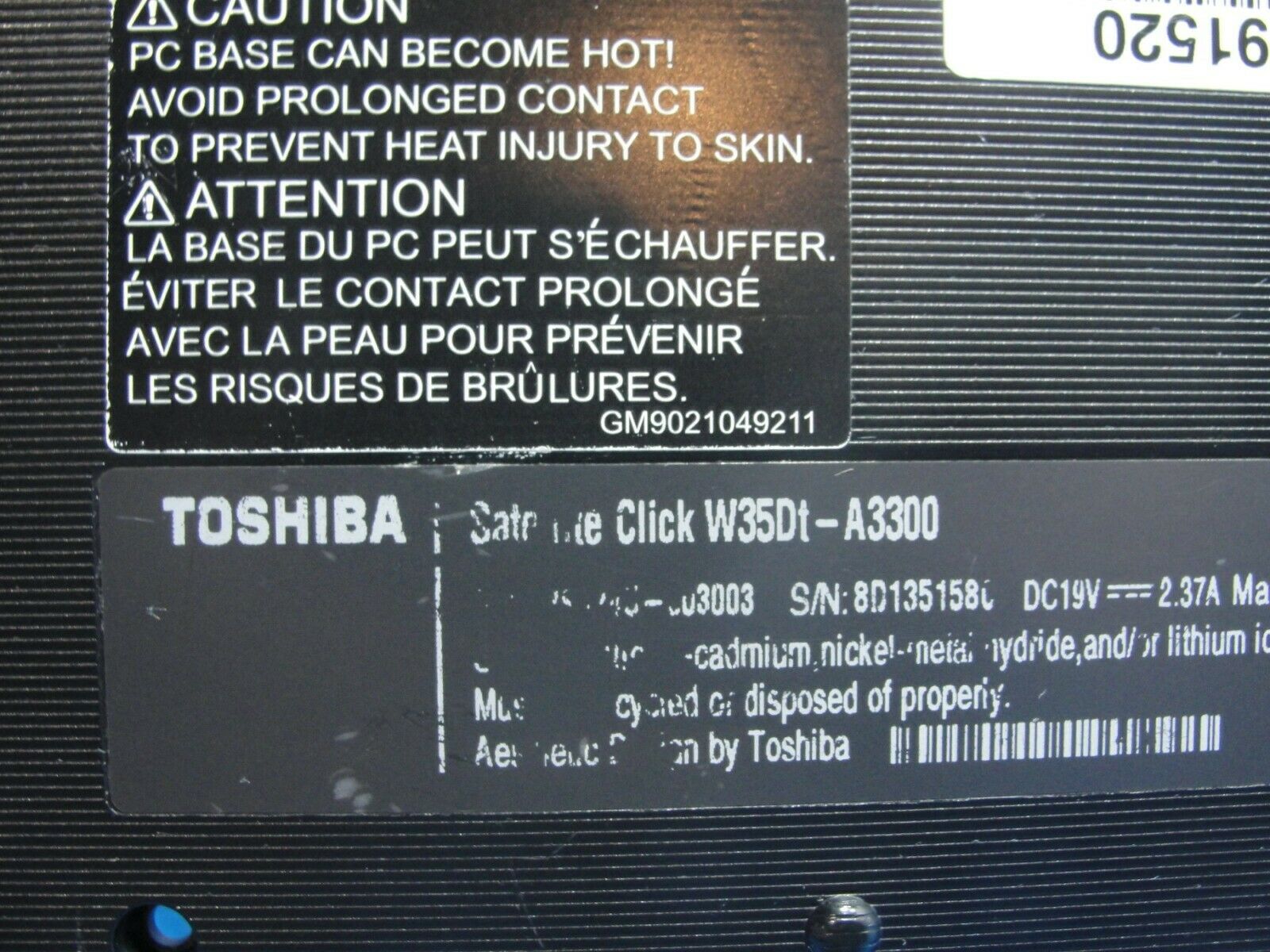 Toshiba Setellite W35DT-A3300 13.3