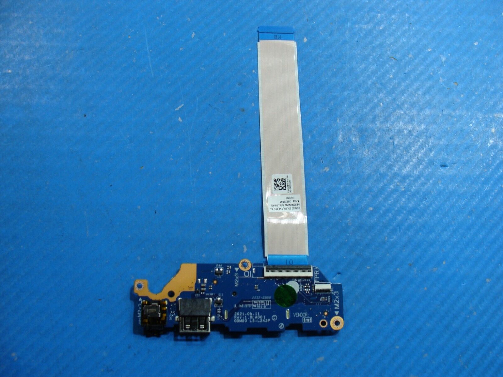Dell Inspiron 15.6” 3511 USB Audio SD Card Reader Board w/Cable LS-L243P R9R3P