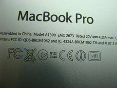 MacBook Pro 15" A1398 2013 ME698LL/A Retina Bottom Case Silver 923-0411 Apple