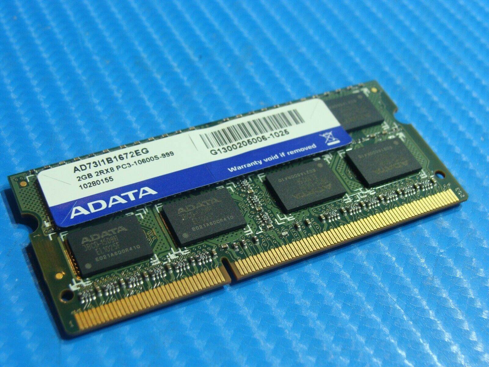 Asus P42F-XD1B ADATA 2GB 2RX8 SO-DIMM Memory RAM PC3-10600S AD73I1B1672EG - Tested Computer Laptop Parts