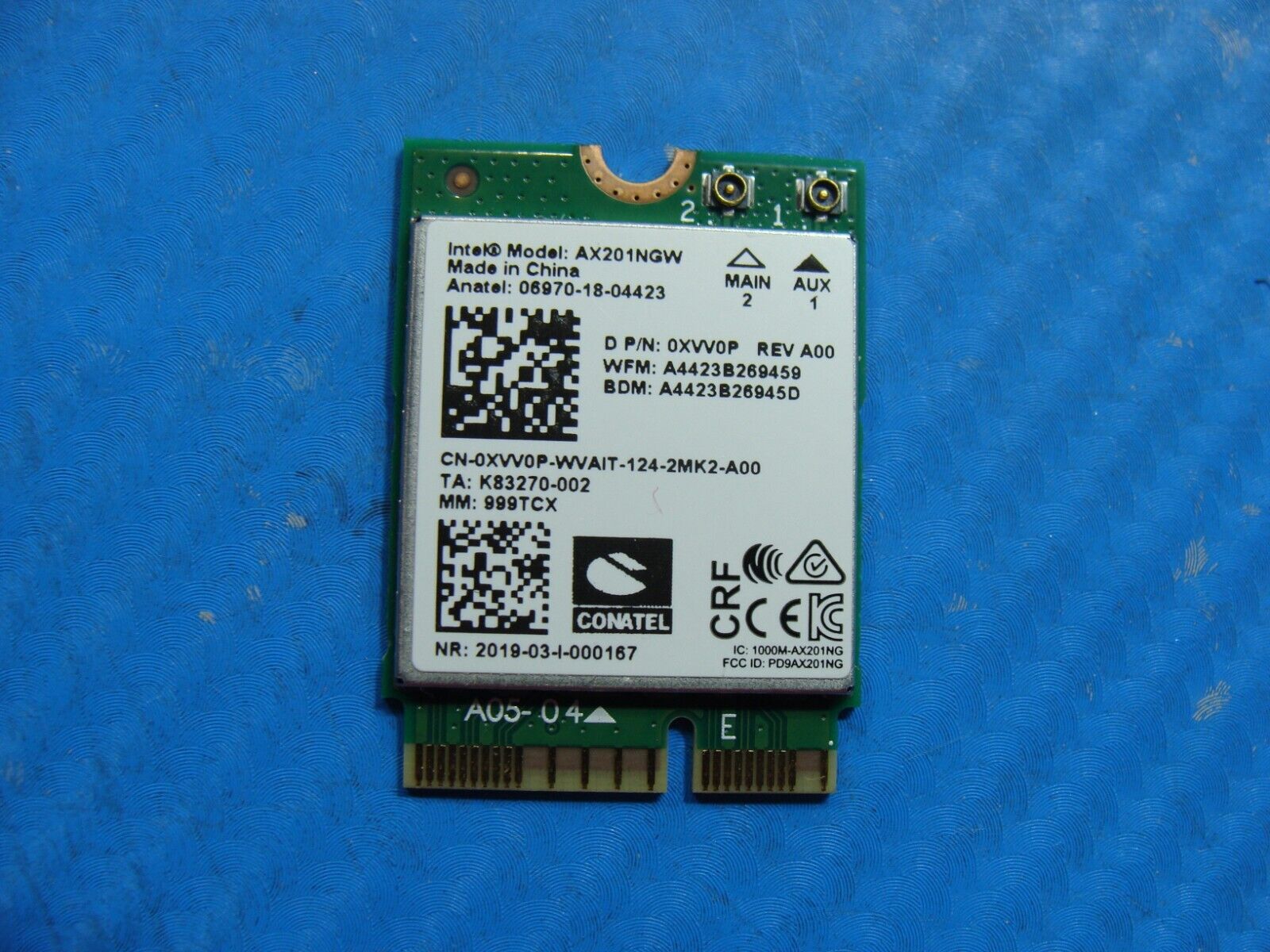 Dell Latitude 3410 15.6 Wireless WiFi Card AX201NGW XVV0P