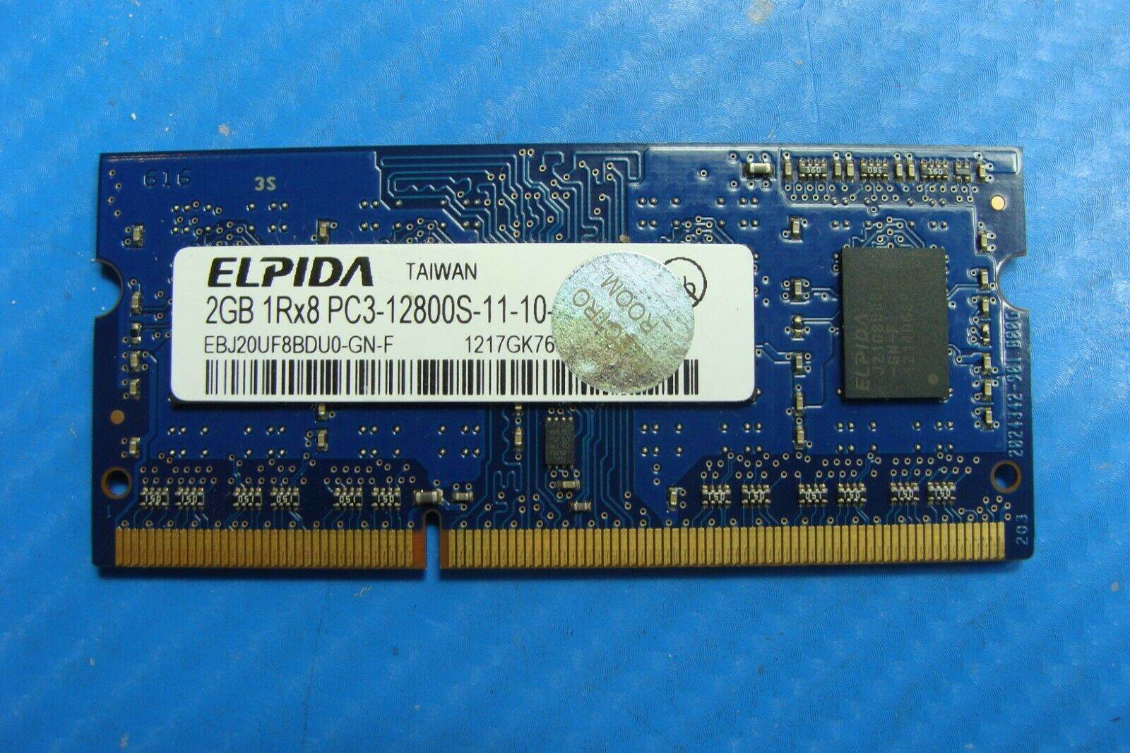 MacBook Pro A1278 Elpida 2Gb Memory Ram So-Dimm pc3-12800s ebj20uf8bdu0-gn - Tested Computer Laptop Parts