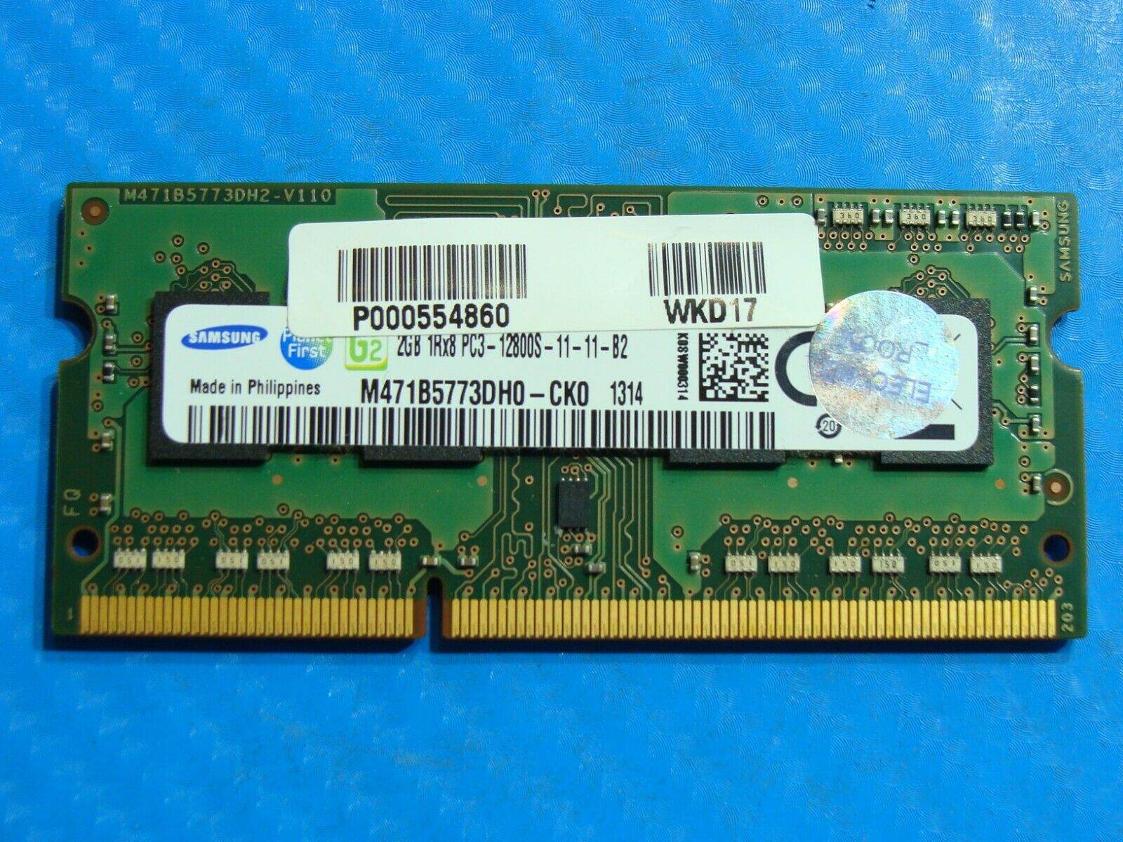 Toshiba P55 Laptop Samsung 2GB Memory RAM PC3-12800S-11-11-B2 M471B5773DH0-CK0 - Tested Computer Laptop Parts