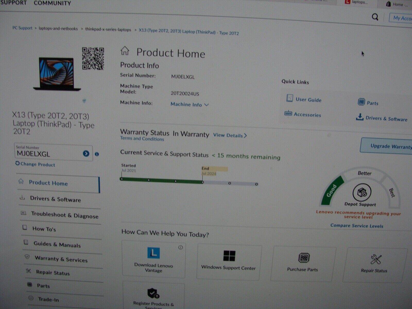 Lenovo ThinkPad X13 Gen 1 FHD TOUCH i7 10th 512GB 8GB Great Battery WRTY - Tested Computer Laptop Parts