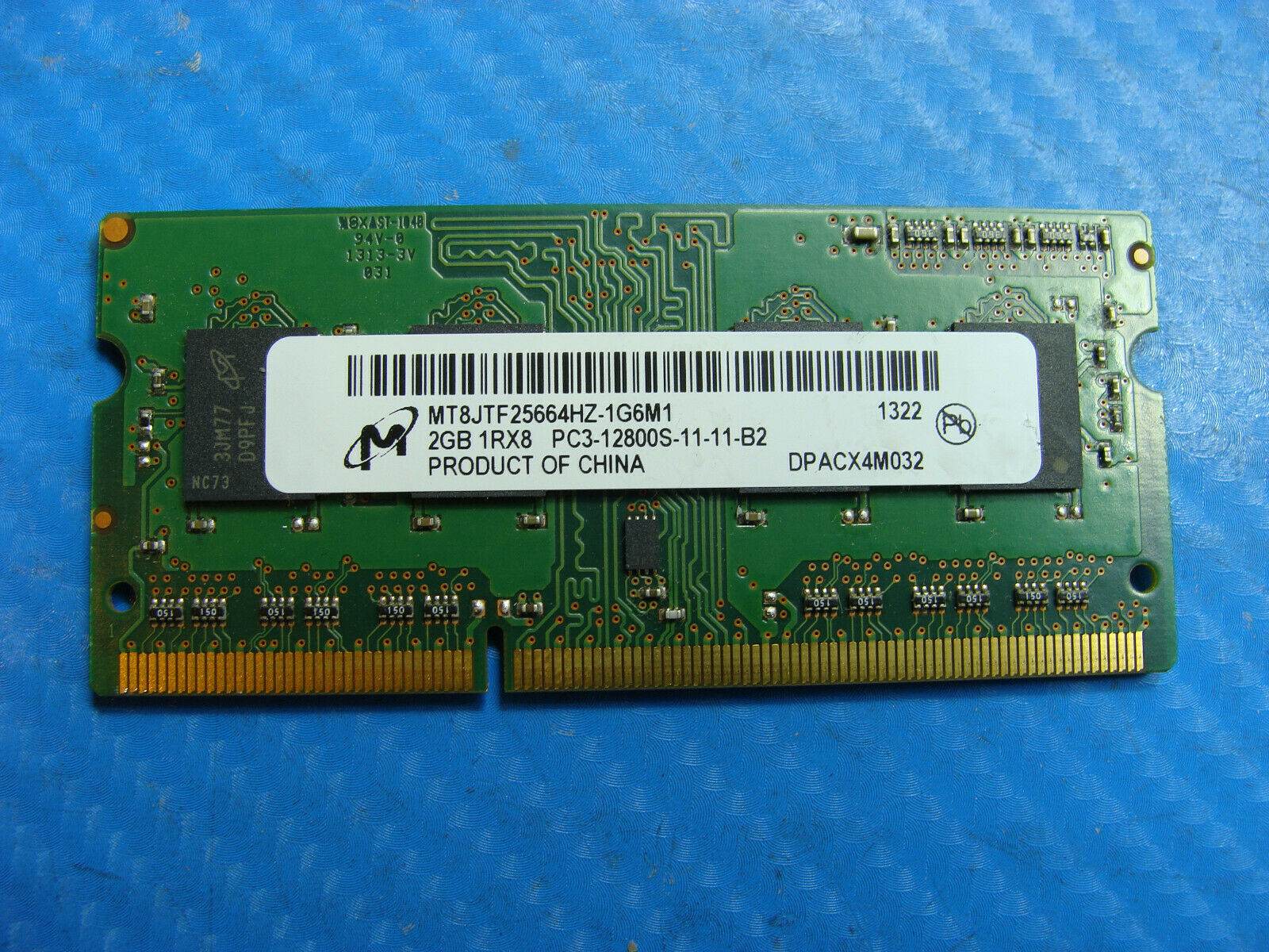 MacBook A1286 Laptop Micron 2GB Memory PC3-12800S-11-11-B2 MT8JTF25664HZ-1G6M1 # - Tested Computer Laptop Parts