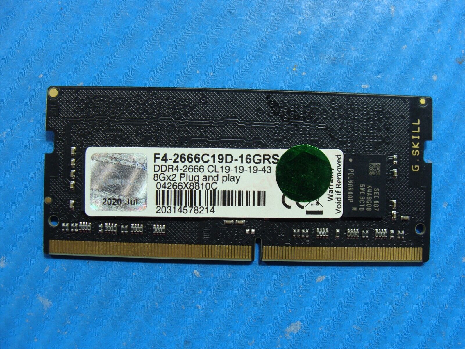 MSI GL72M G.Skill 8Gx2 DDR4-2666 Memory RAM SODIMM F4-2666C19D-16GRS