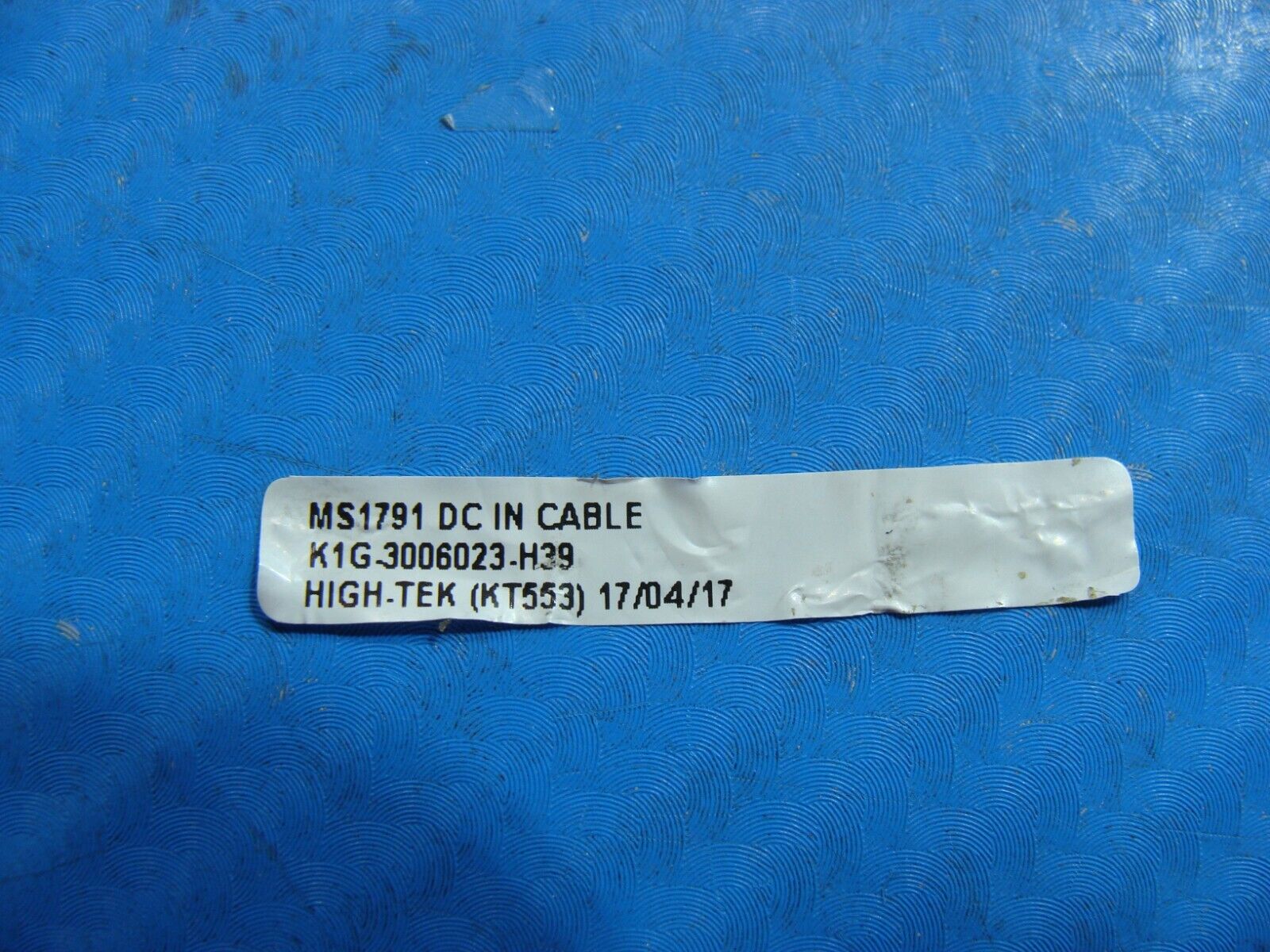 MSI GL72M 7RDX 17.3 DC IN Power Jack w/Cable K1G-3006023-H39