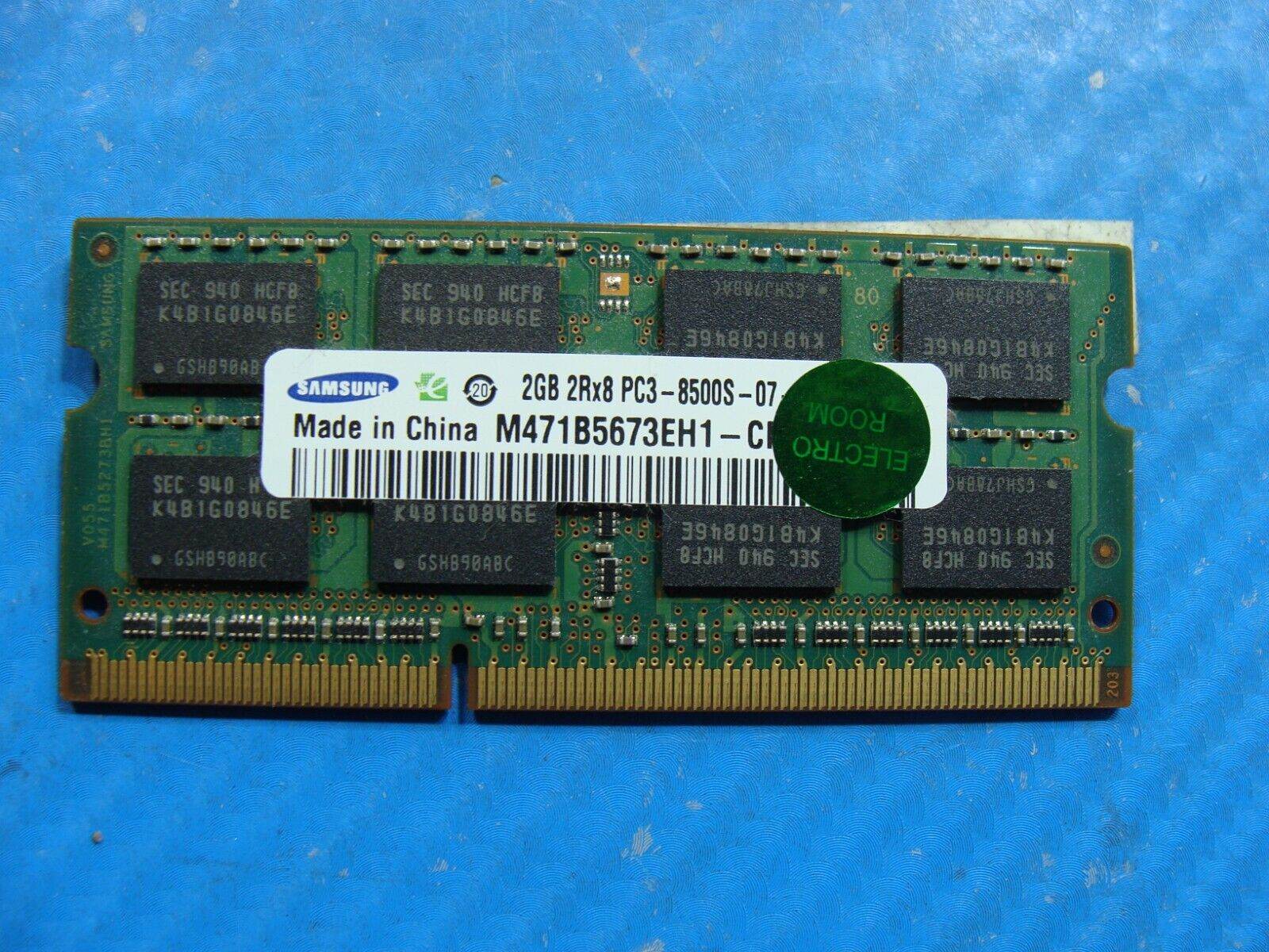 Acer 5740-5255 Samsung 2GB 2Rx8 PC3-8500S SO-DIMM Memory RAM M471B5673EH1 - Tested Computer Laptop Parts