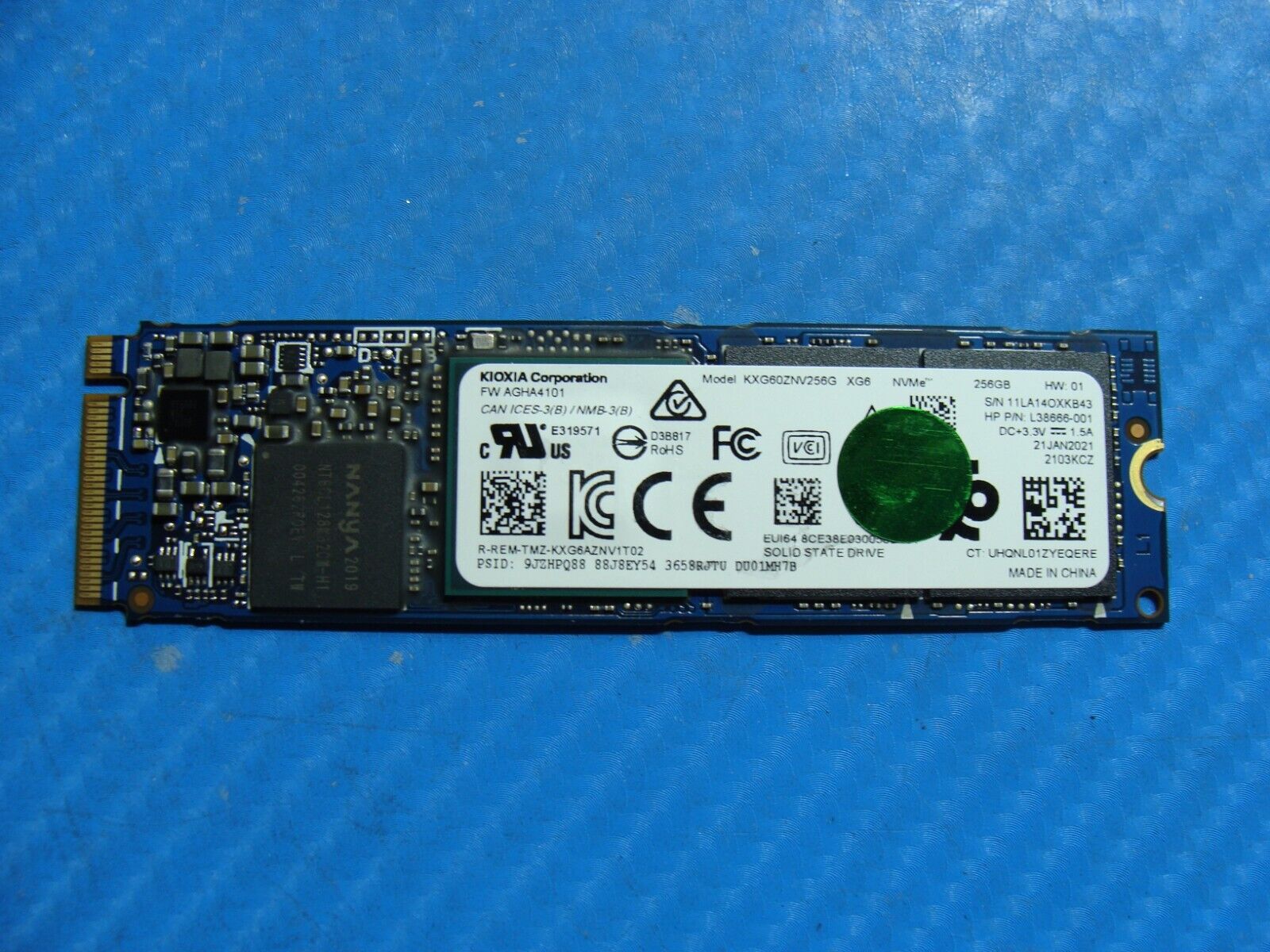 HP 14 G7 Kioxia 256GB NVMe M.2 SSD Solid State Drive KXG60ZNV256G L38666-001