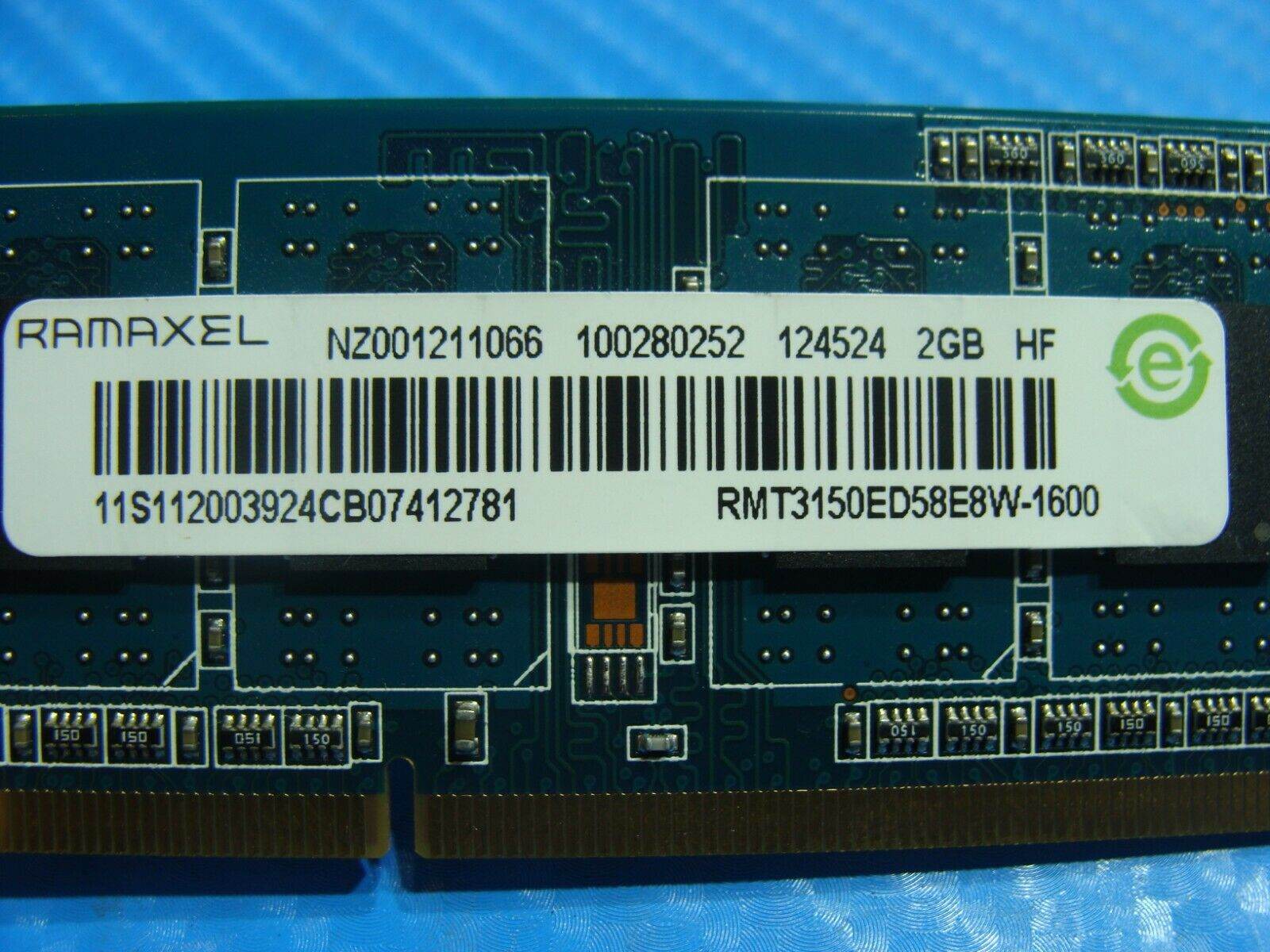 Lenovo Y580 20132 Ramaxel 2GB SO-DIMM Memory RAM RMT3150ED58E8W-1600 - Tested Computer Laptop Parts