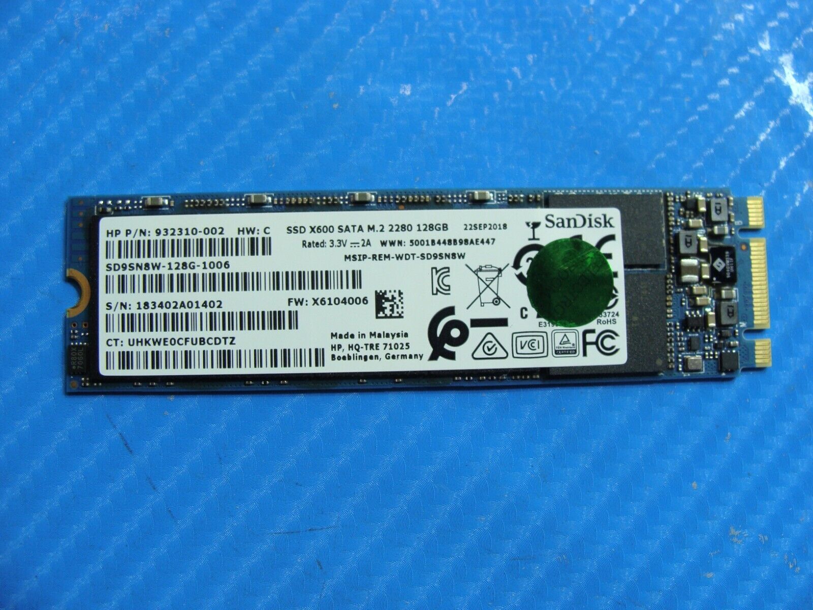 HP 14-df0023cl SanDisk 128GB SATA M.2 SSD Solid State Drive SD9SN8W-128G-1006