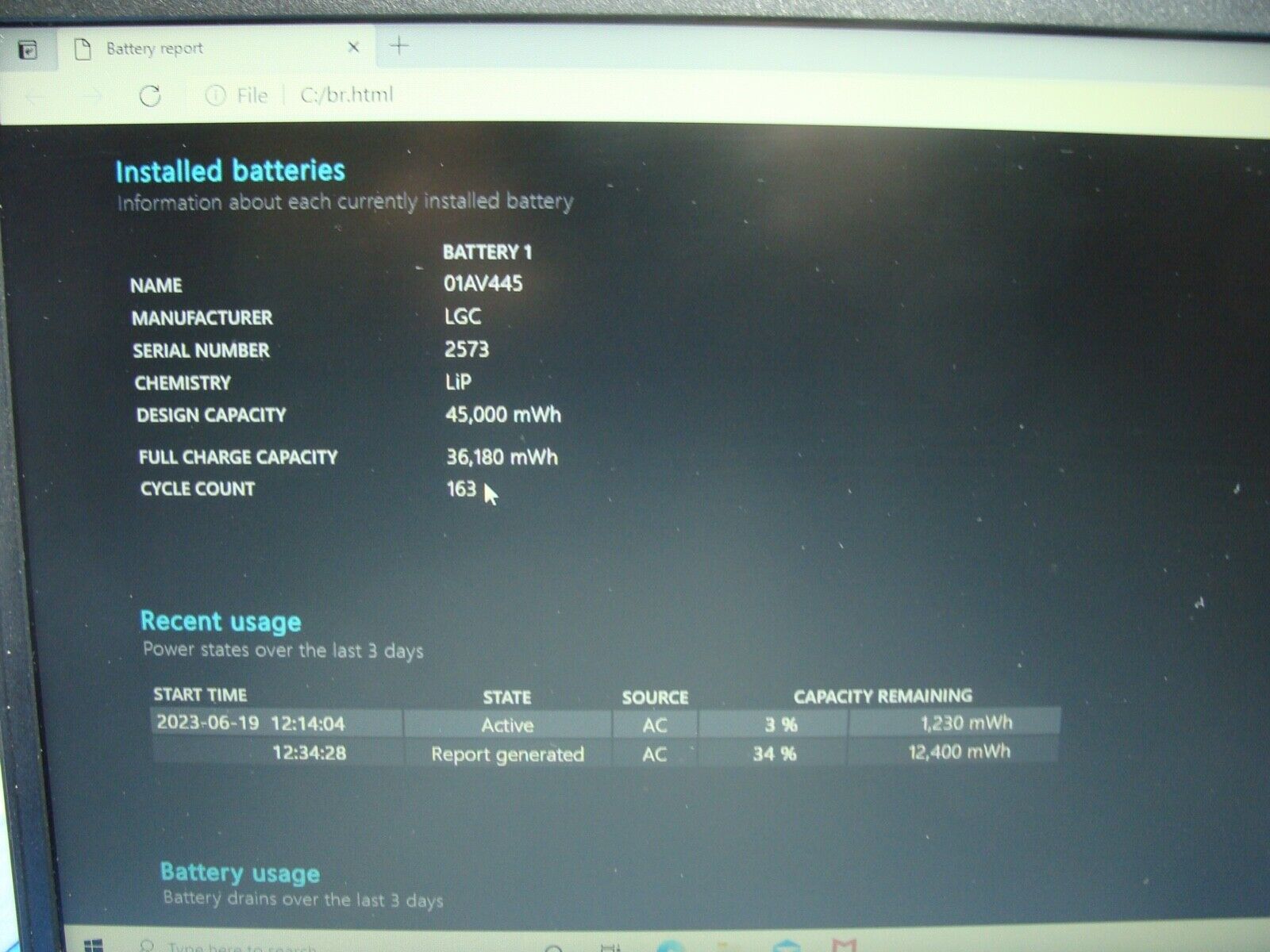 Battery 80% Lenovo ThinkPad E480 Laptop 15.6
