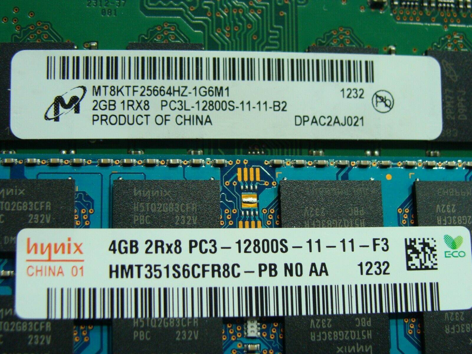 HP 23-d055 Hynix 6GB (2GB+4GB) PC3-12800S SO-DIMM Memory RAM HMT351S6CFR8C-PB - Tested Computer Laptop Parts