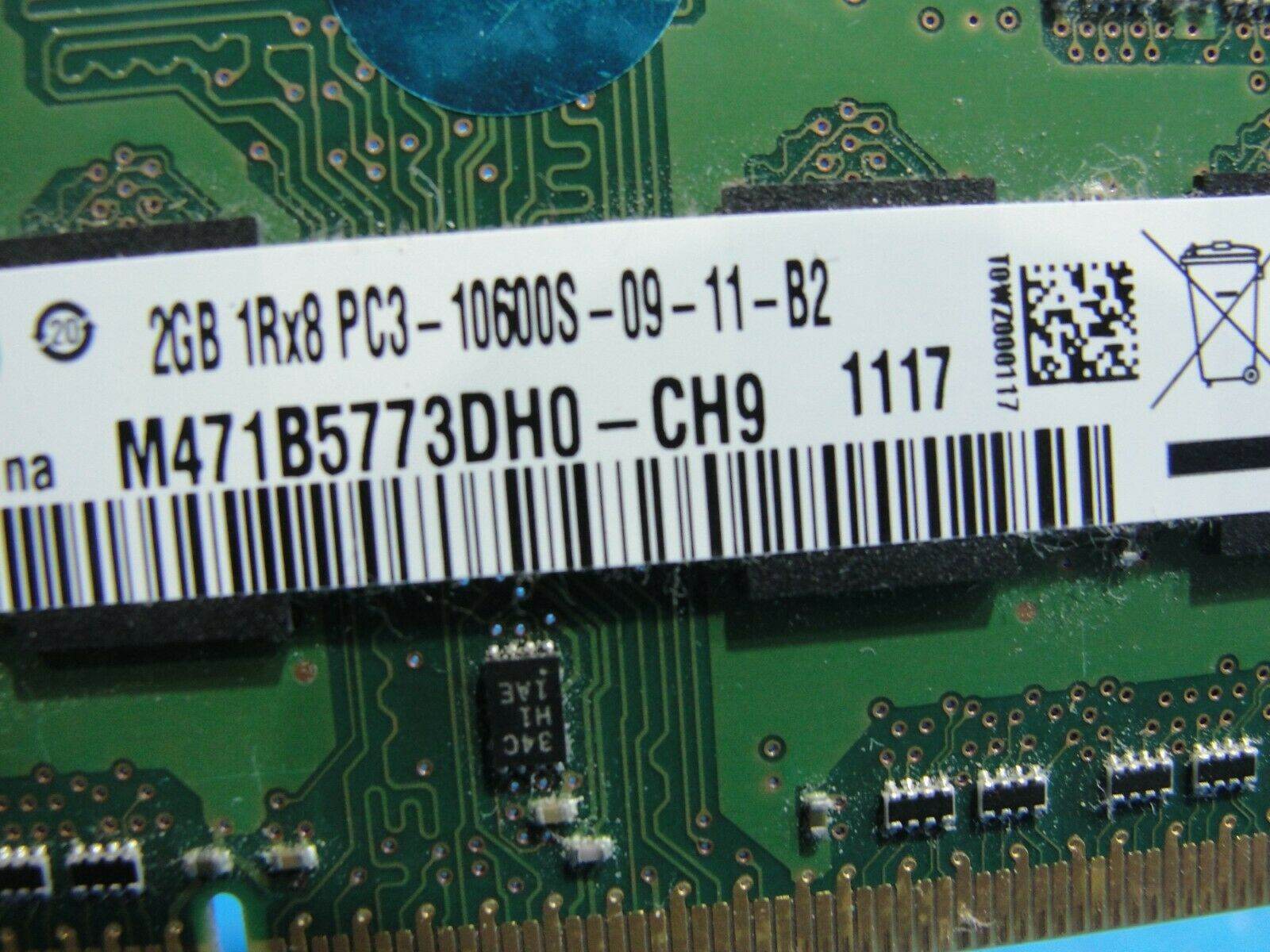 MacBook Pro A1278 Samsung SO-DIMM RAM Memory 2x2GB PC3-10600S M471B5773DH0-CH9 - Tested Computer Laptop Parts