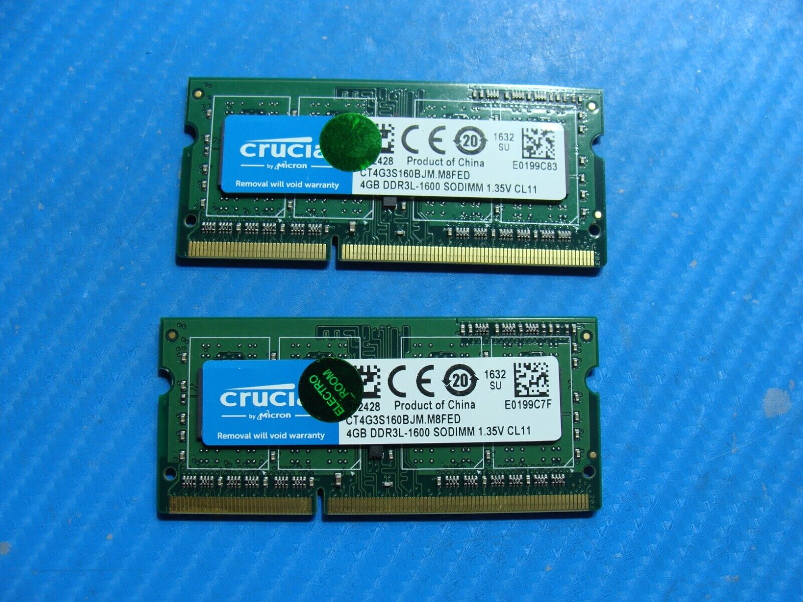MacBook Pro A1286 Crucial 4Gb DDR3L-1600 SO-DIMM Memory RAM  CT4G3S160BJM.M8FED