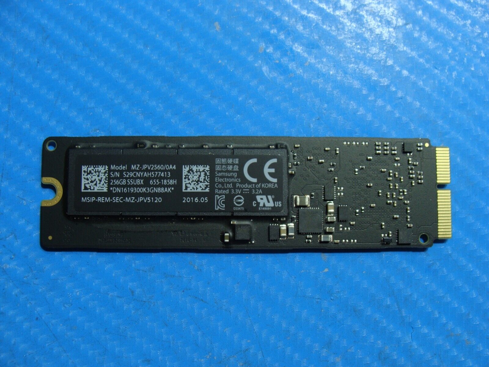 MacBook Pro A1502 Samsung 256Gb Ssd Solid State Drive MZ-JPV2560/0A4 655-1858H