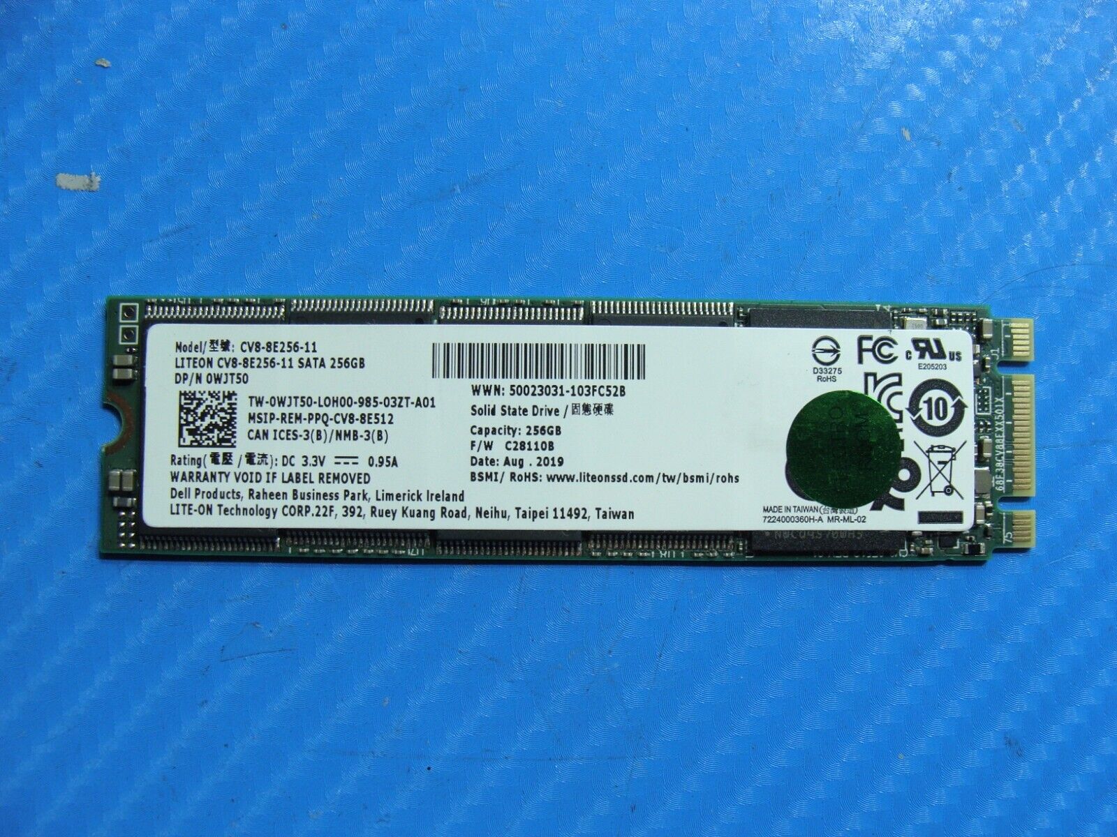 Dell E5570 Lite-On 256Gb Solid State Drive SSD Sata M.2 WJT50 CV8-8E256-11