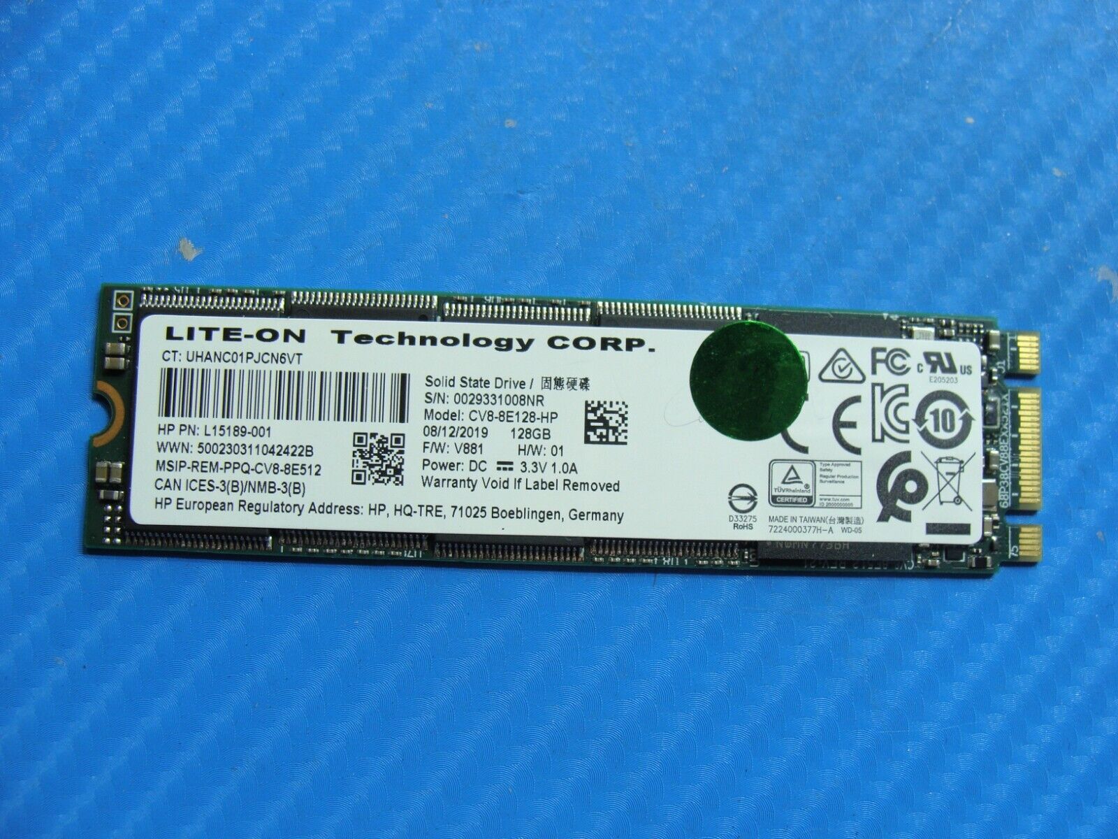 HP 15-dy1751ms Lite-On 128GB M.2 SSD Solid State Drive CV8-8E128-HP L15189-001