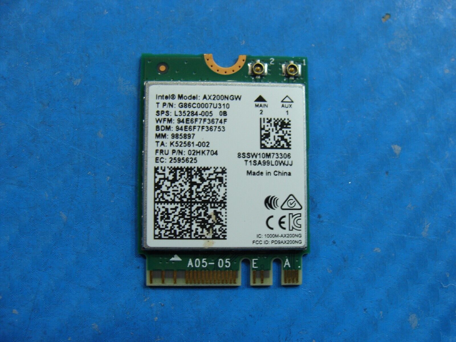 HP ZBook 15.6” 15u G6 OEM Laptop Wireless WiFi Card AX200NGW 2HK704 L35284-005
