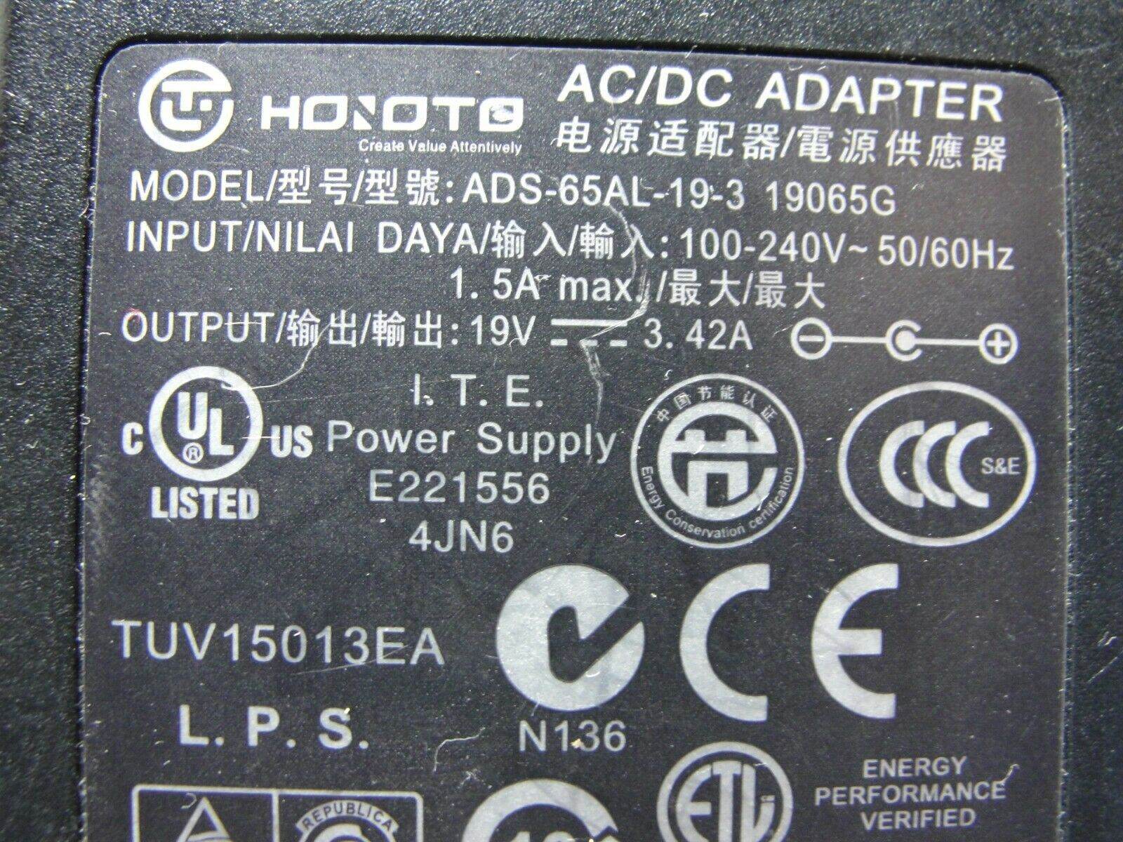Genuine Honoto AC Adapter Power Charger 19V 3.42A 65W ADS-65AL-19-3 70132085H014 - Tested Computer Laptop Parts