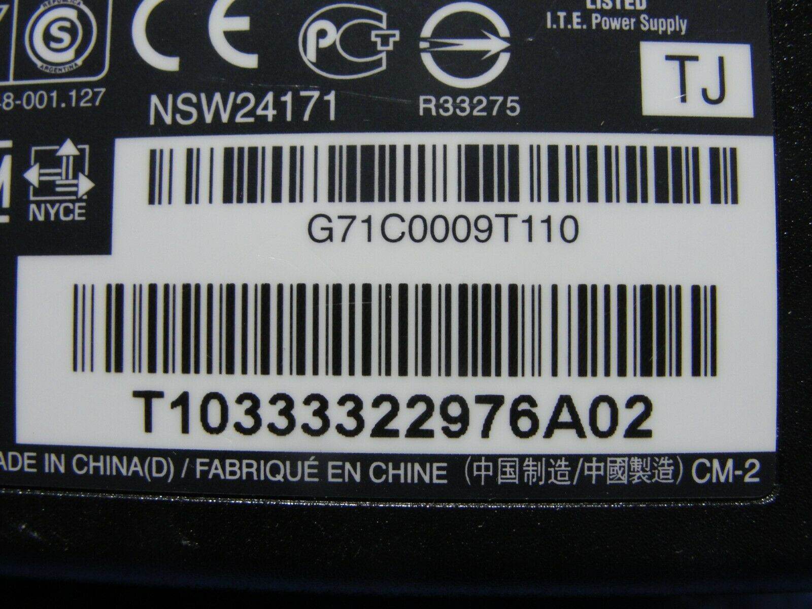 Genuine Toshiba AC Adapter Power Charger 19V 3.42A 65W PA3714U-1ACA G71C0009T110 - Tested Computer Laptop Parts