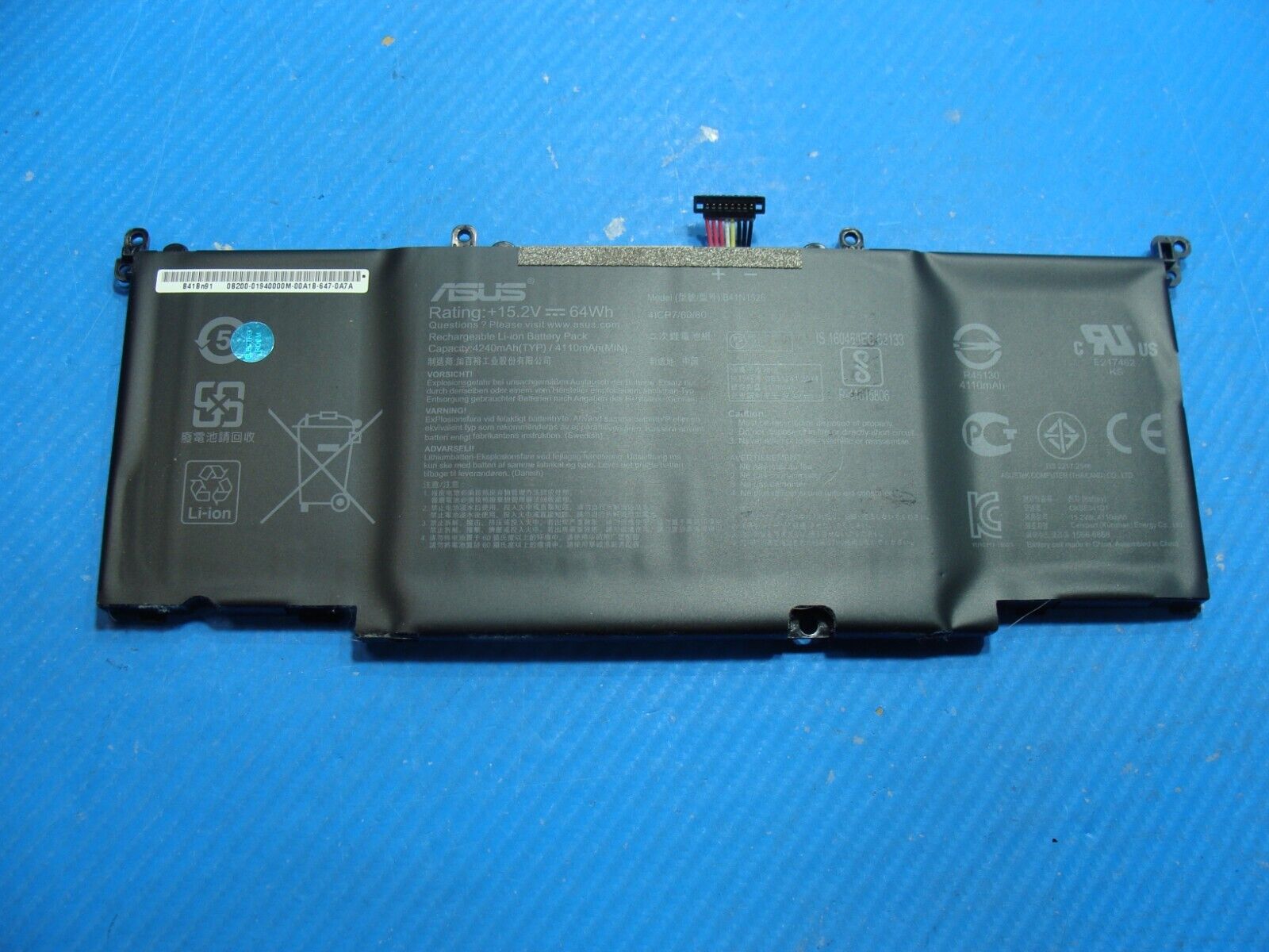 Asus ROG Strix 15.6” GL502VM-BI7N10 OEM Battery 15.2V 64Wh 4240mAh B41N1526