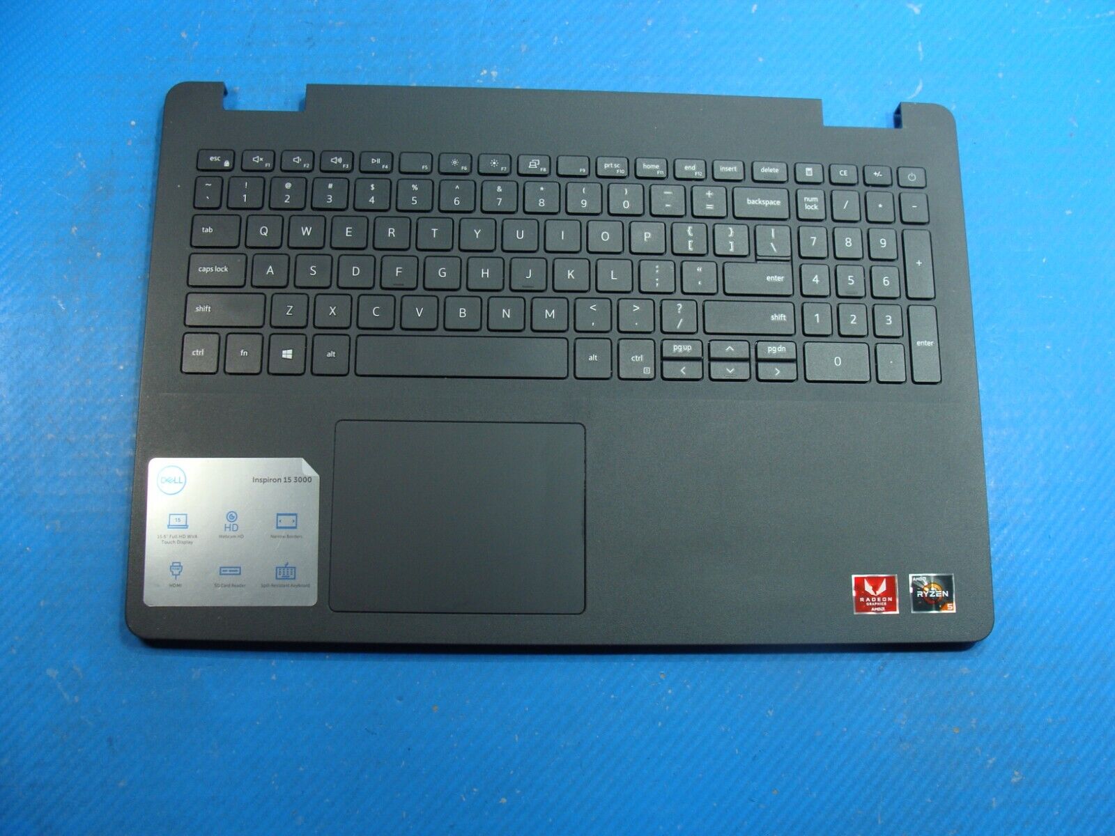 Dell Inspiron 15.6 15 3505 Palmrest w/TouchPad Keyboard 1FPW2 AP2X2000H00