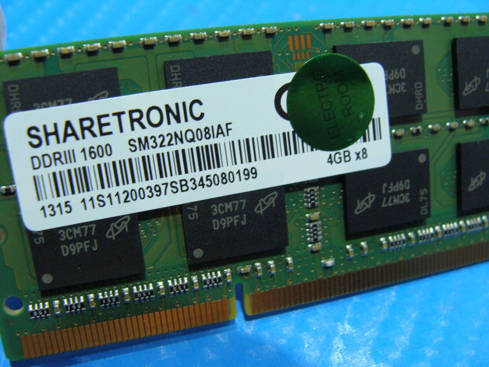 Lenovo Yoga 13 20175 So-Dimm Sharetronic 4GB Memory Ram 11S11200397 SM322NQ08IAF - Tested Computer Laptop Parts