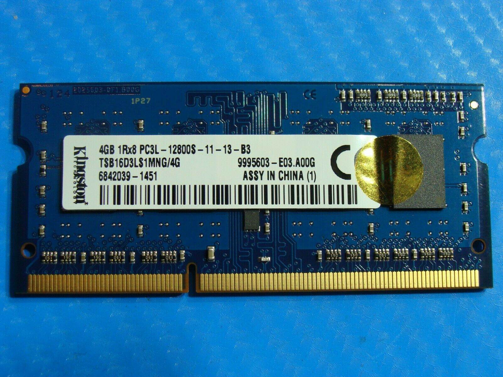 Toshiba P55W Laptop Kingston 4GB Memory PC3L-12800S-11-13-B3 TSB16D3LS1MHG/4G - Tested Computer Laptop Parts