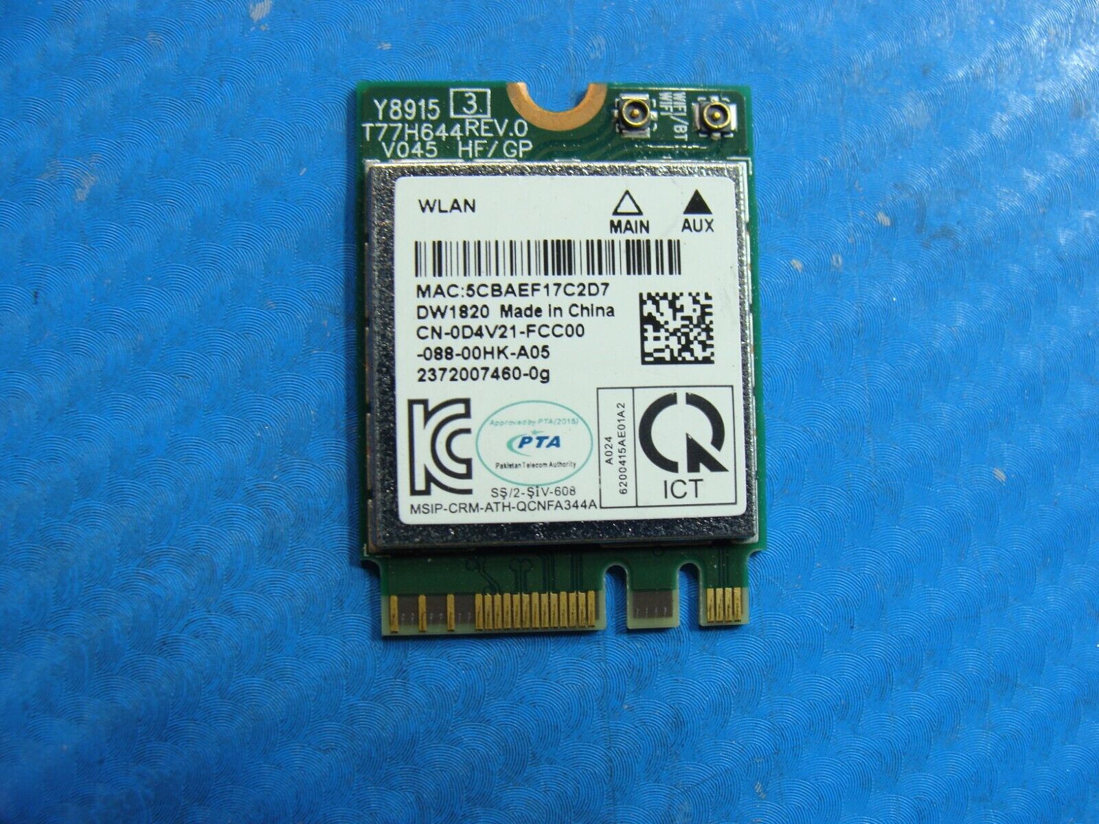 Dell Latitude 5410 14 Genuine WiFi Wireless Card QCNFA344A D4V21