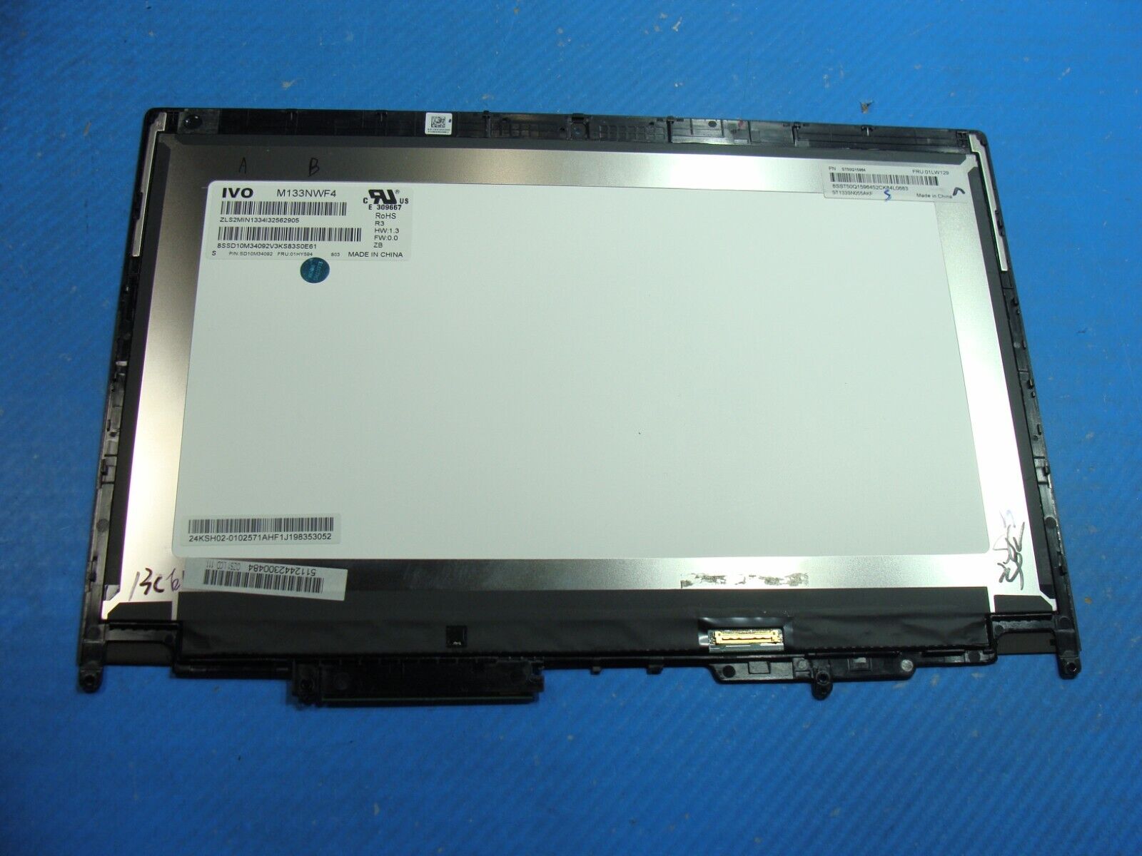 Lenovo ThinkPad Yoga 370 13.3 Genuine IVO Glossy FHD LCD Touch Screen M133NWF4